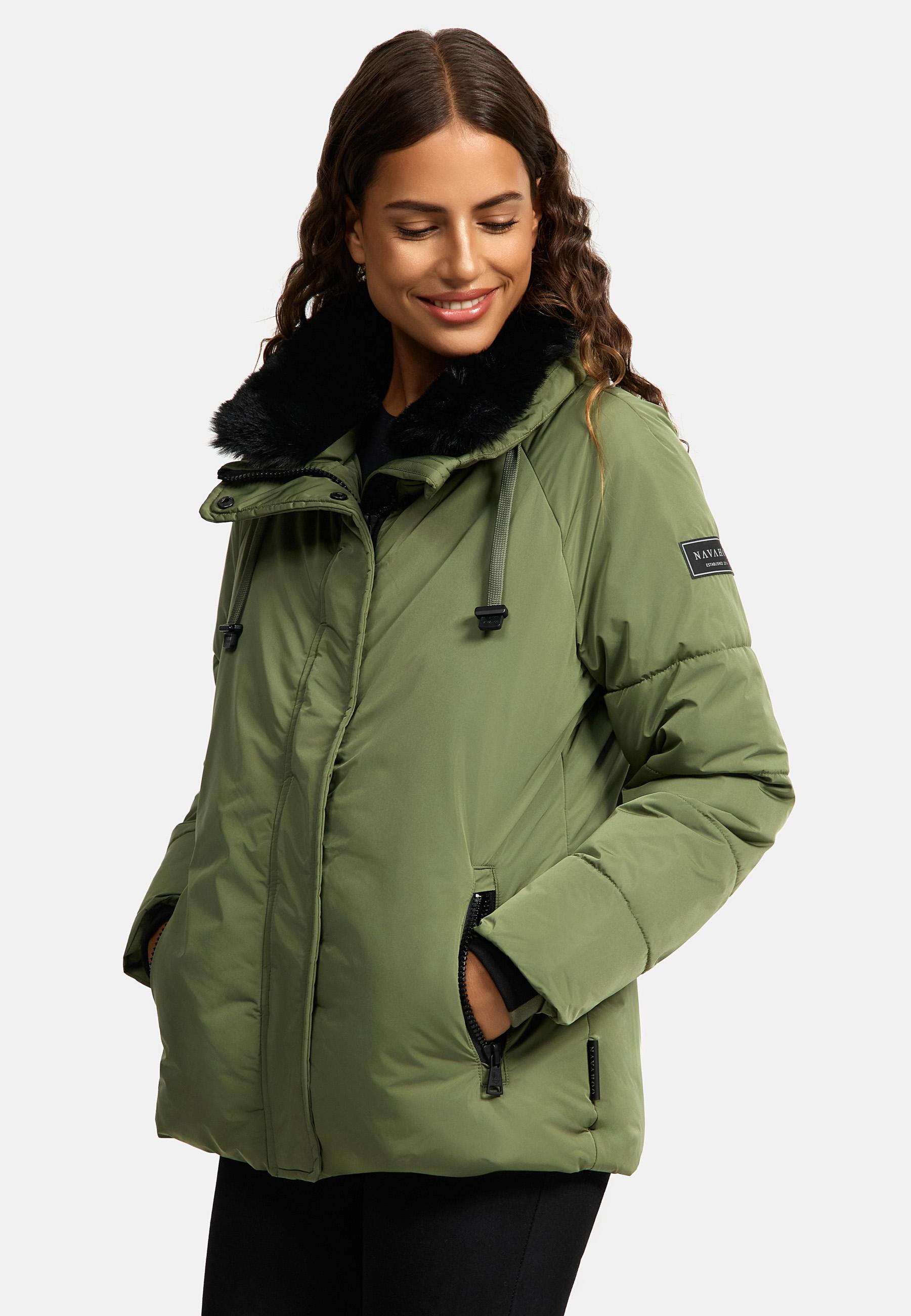 Winterjacke mit Kunstfellkragen "Frostii XIV" Olive