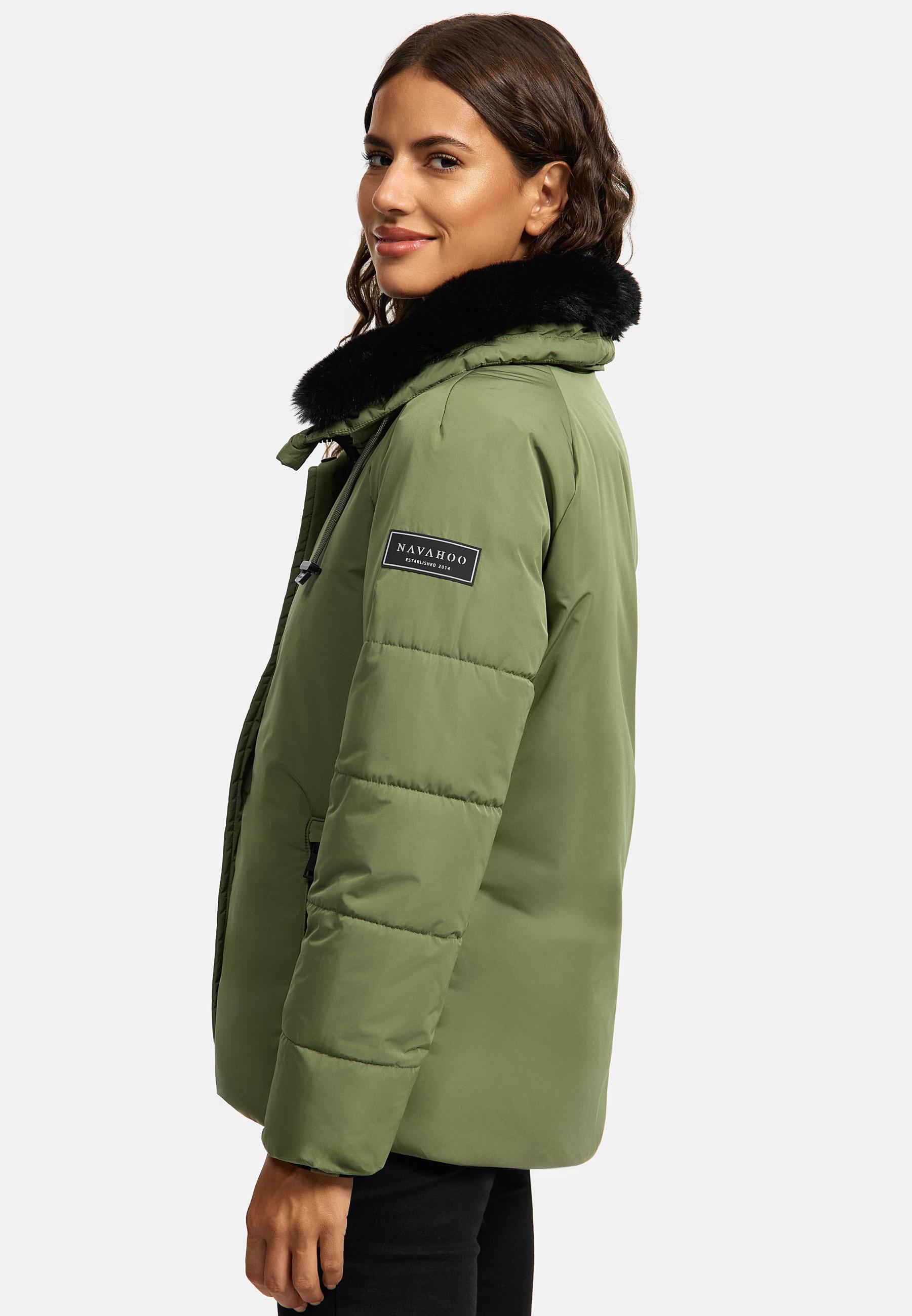 Winterjacke mit Kunstfellkragen "Frostii XIV" Olive