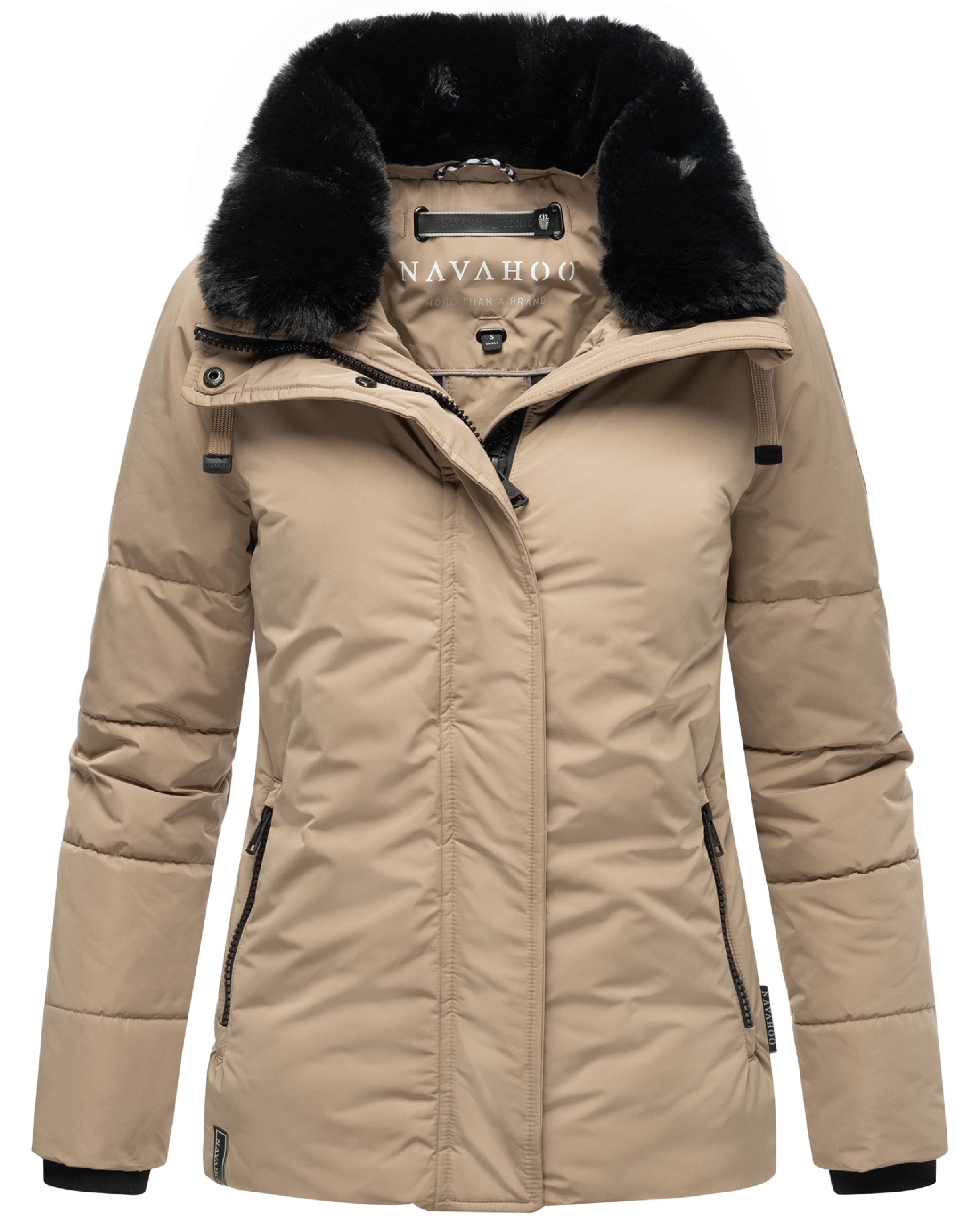 Winterjacke mit Kunstfellkragen "Frostii XIV" Taupe Grey