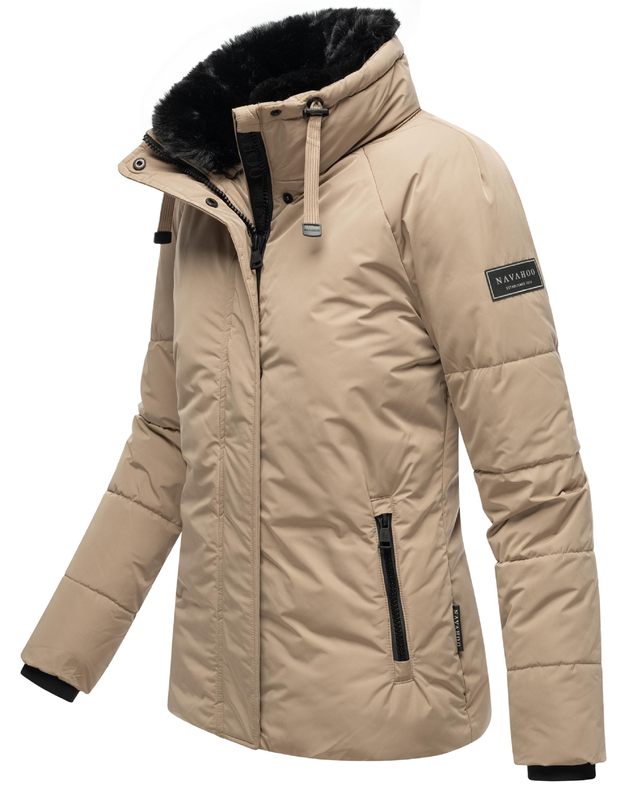 Winterjacke mit Kunstfellkragen "Frostii XIV" Taupe Grey