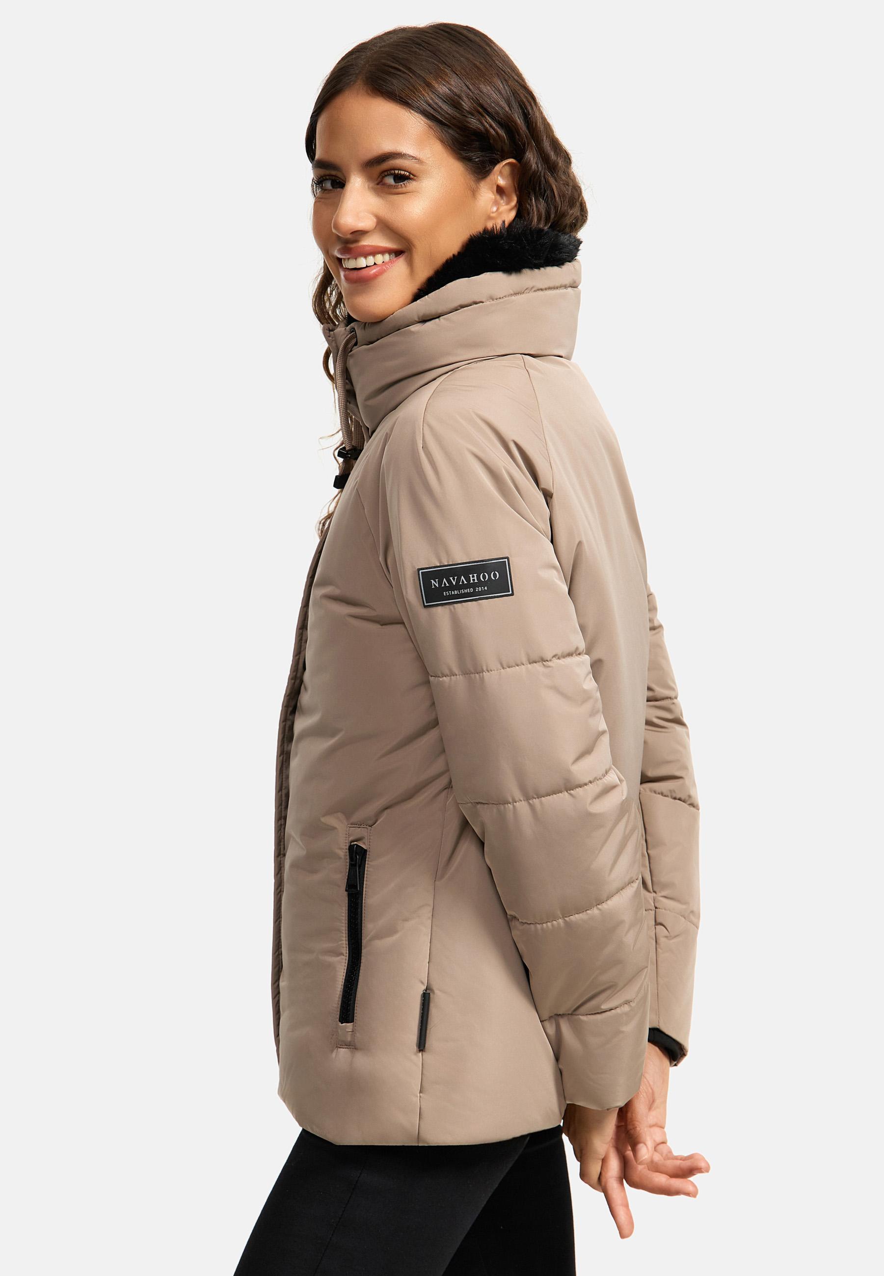 Winterjacke mit Kunstfellkragen "Frostii XIV" Taupe Grey