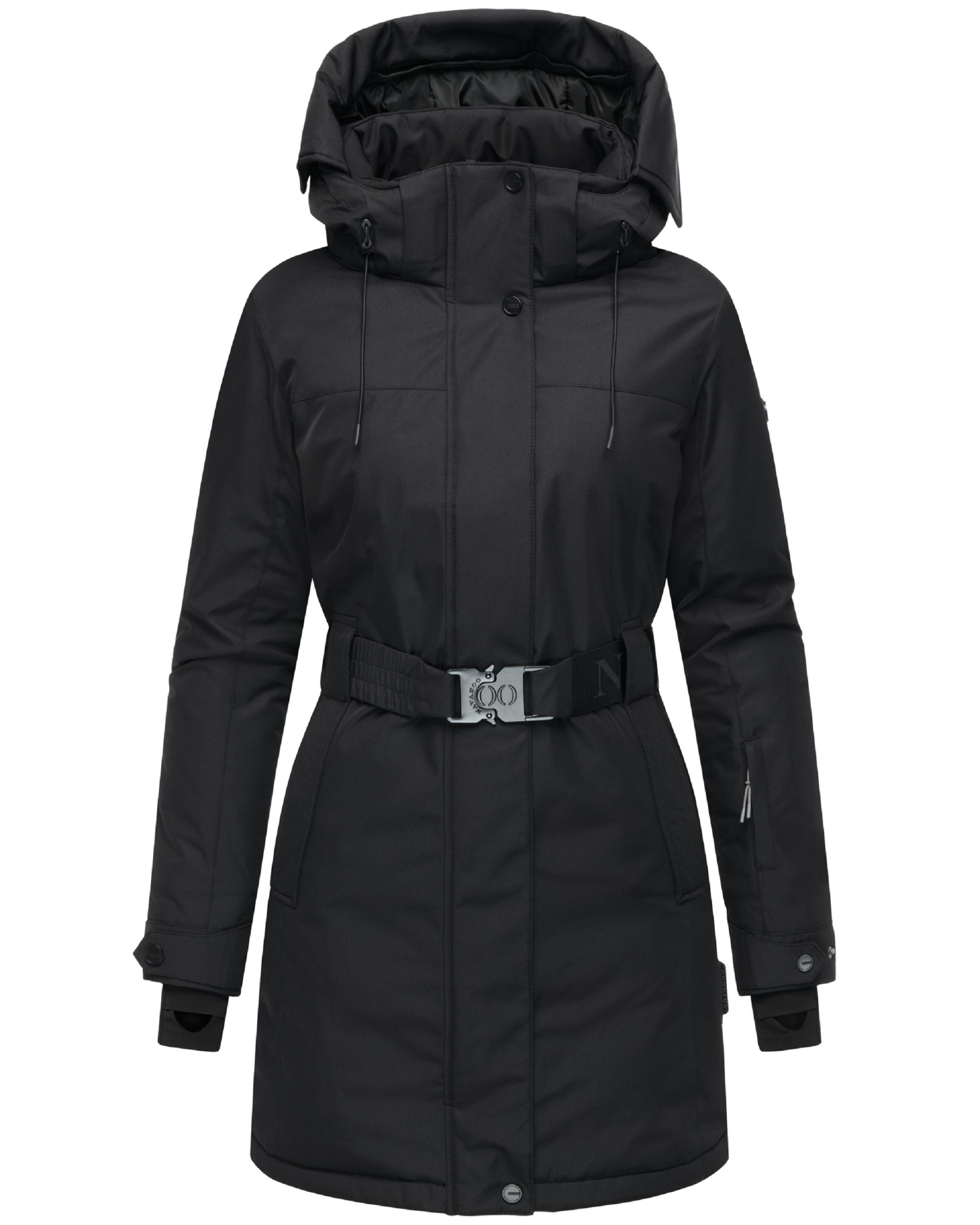 Parka mit abnehmbarer Kapuze und Taillengürtel "Frostkuss 14" Black