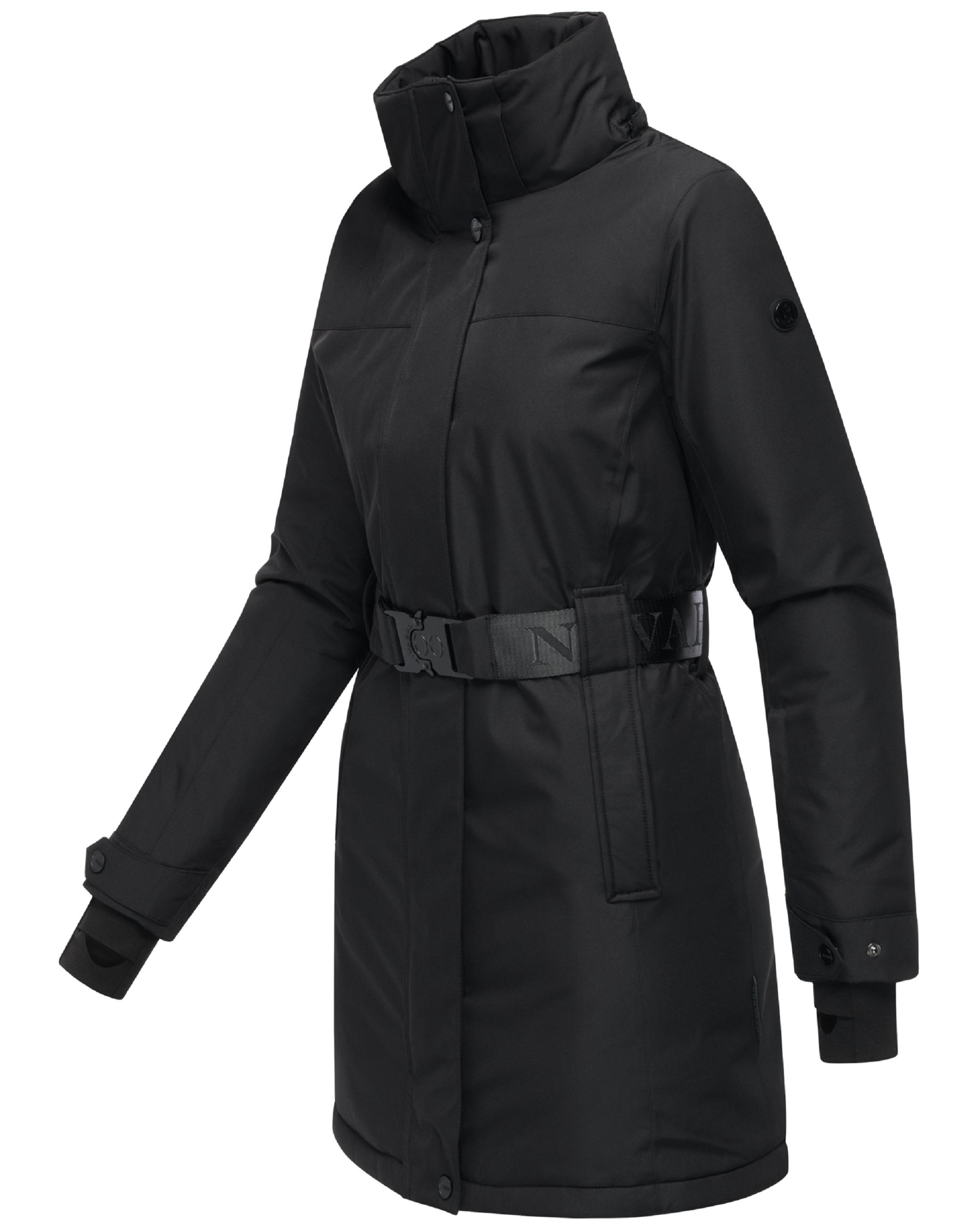 Parka mit abnehmbarer Kapuze und Taillengürtel "Frostkuss 14" Black