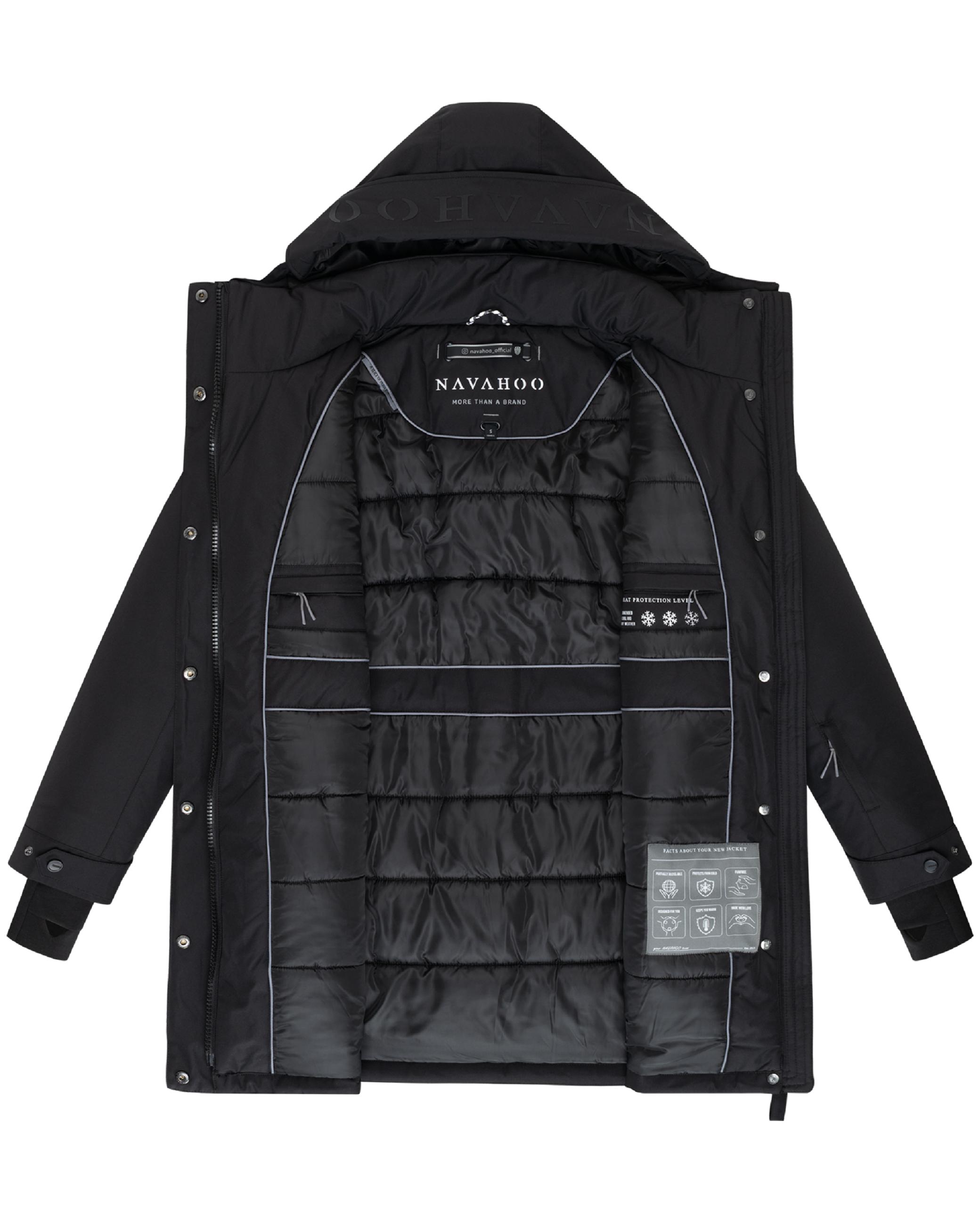 Parka mit abnehmbarer Kapuze und Taillengürtel "Frostkuss 14" Black