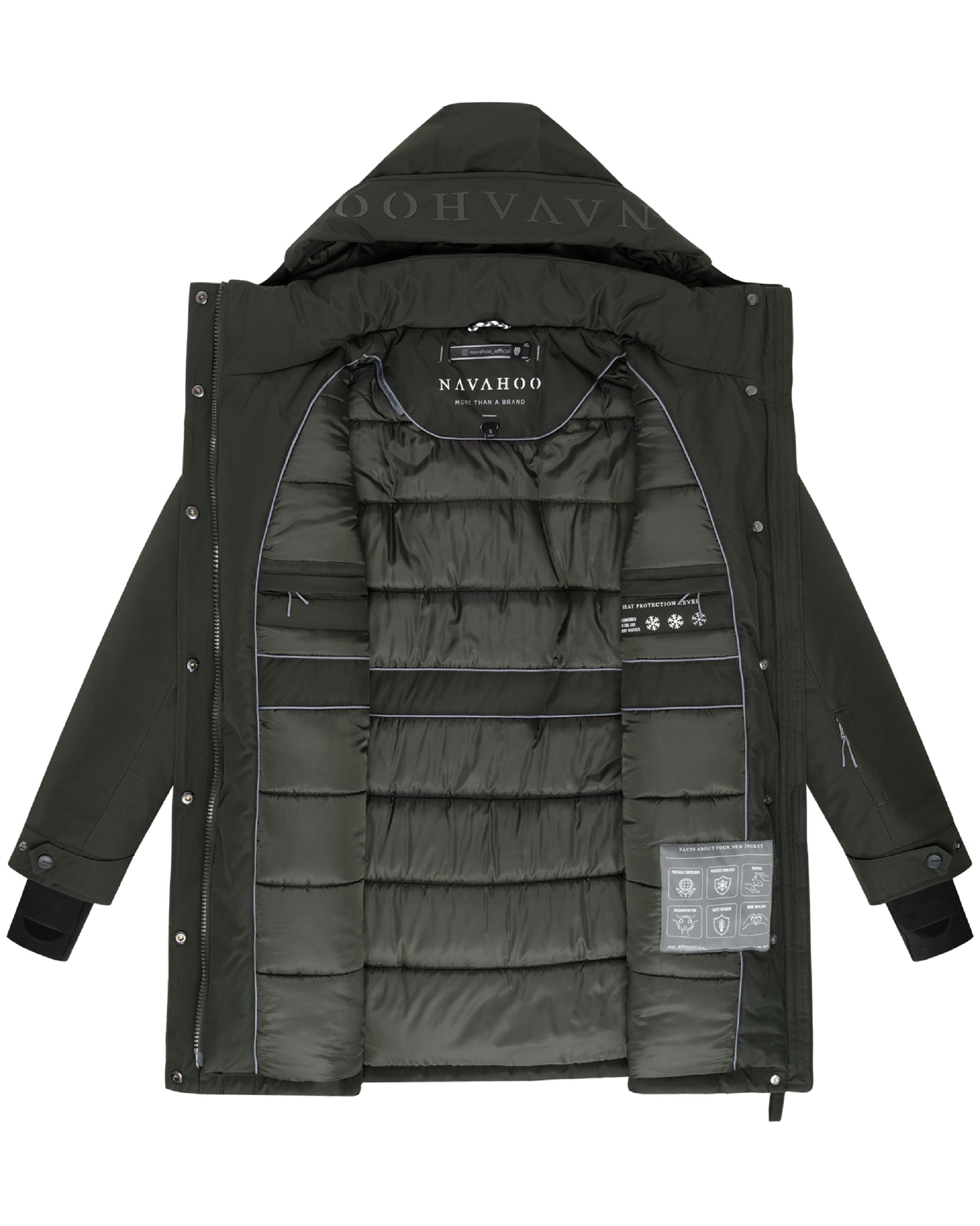 Parka mit abnehmbarer Kapuze und Taillengürtel "Frostkuss 14" Dark Olive