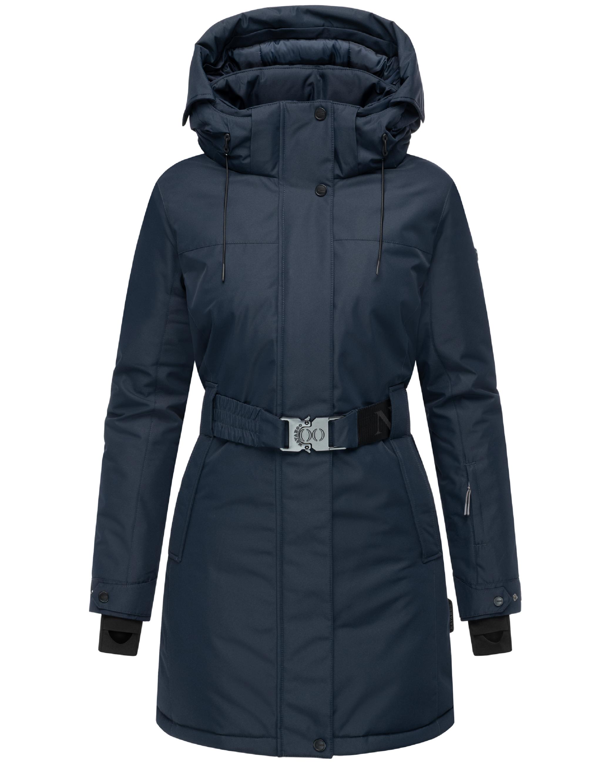 Parka mit abnehmbarer Kapuze und Taillengürtel "Frostkuss 14" Navy