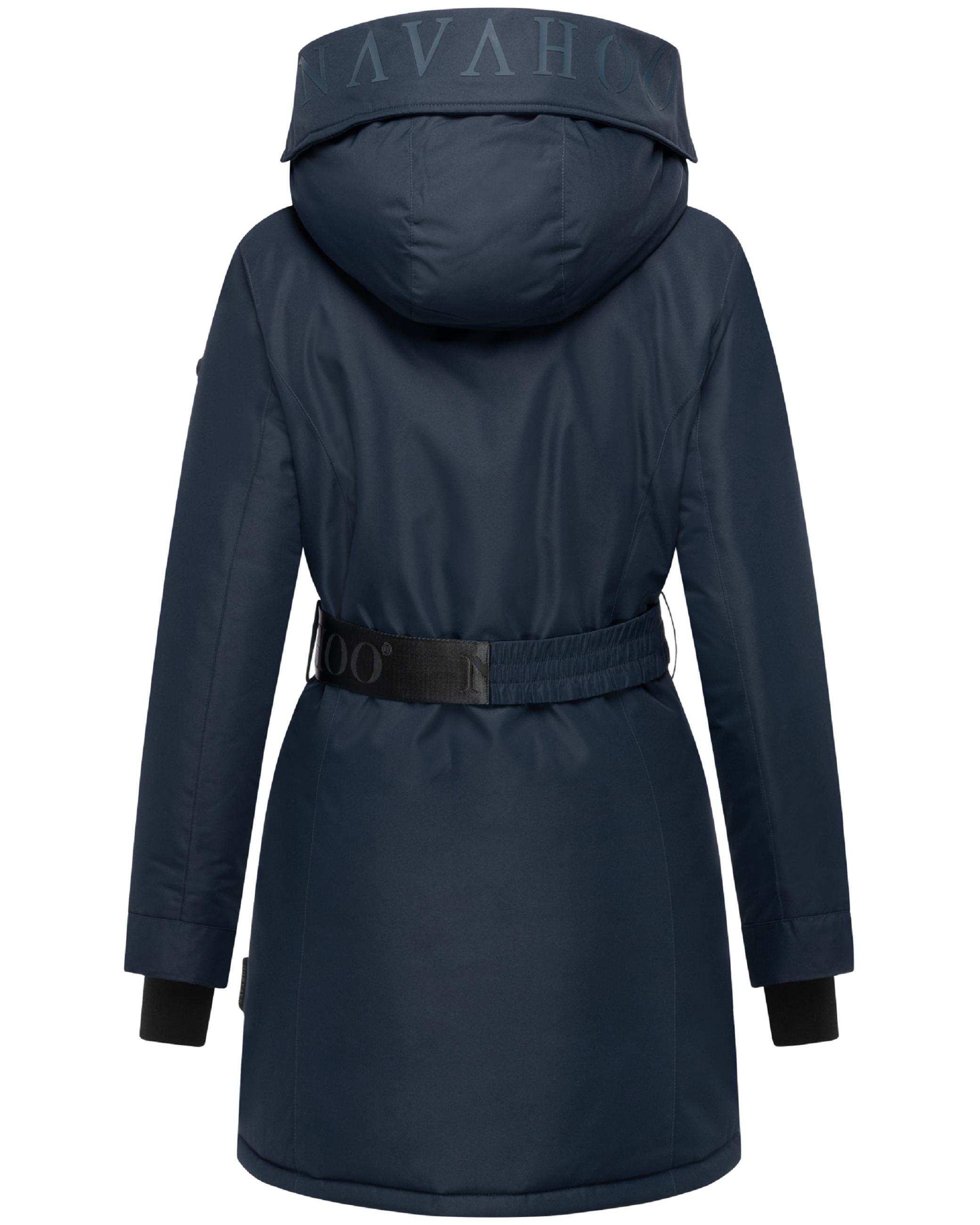 Parka mit abnehmbarer Kapuze und Taillengürtel "Frostkuss 14" Navy