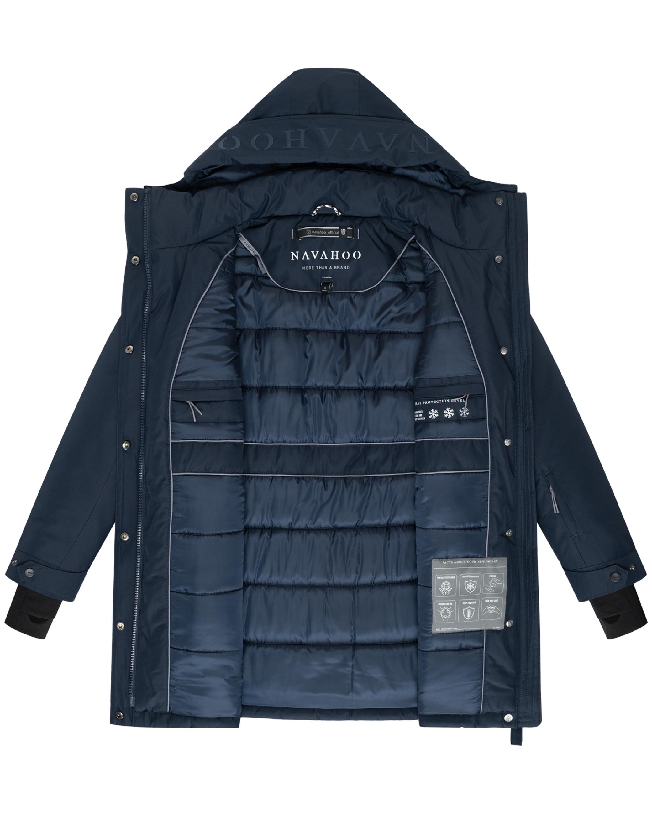 Parka mit abnehmbarer Kapuze und Taillengürtel "Frostkuss 14" Navy