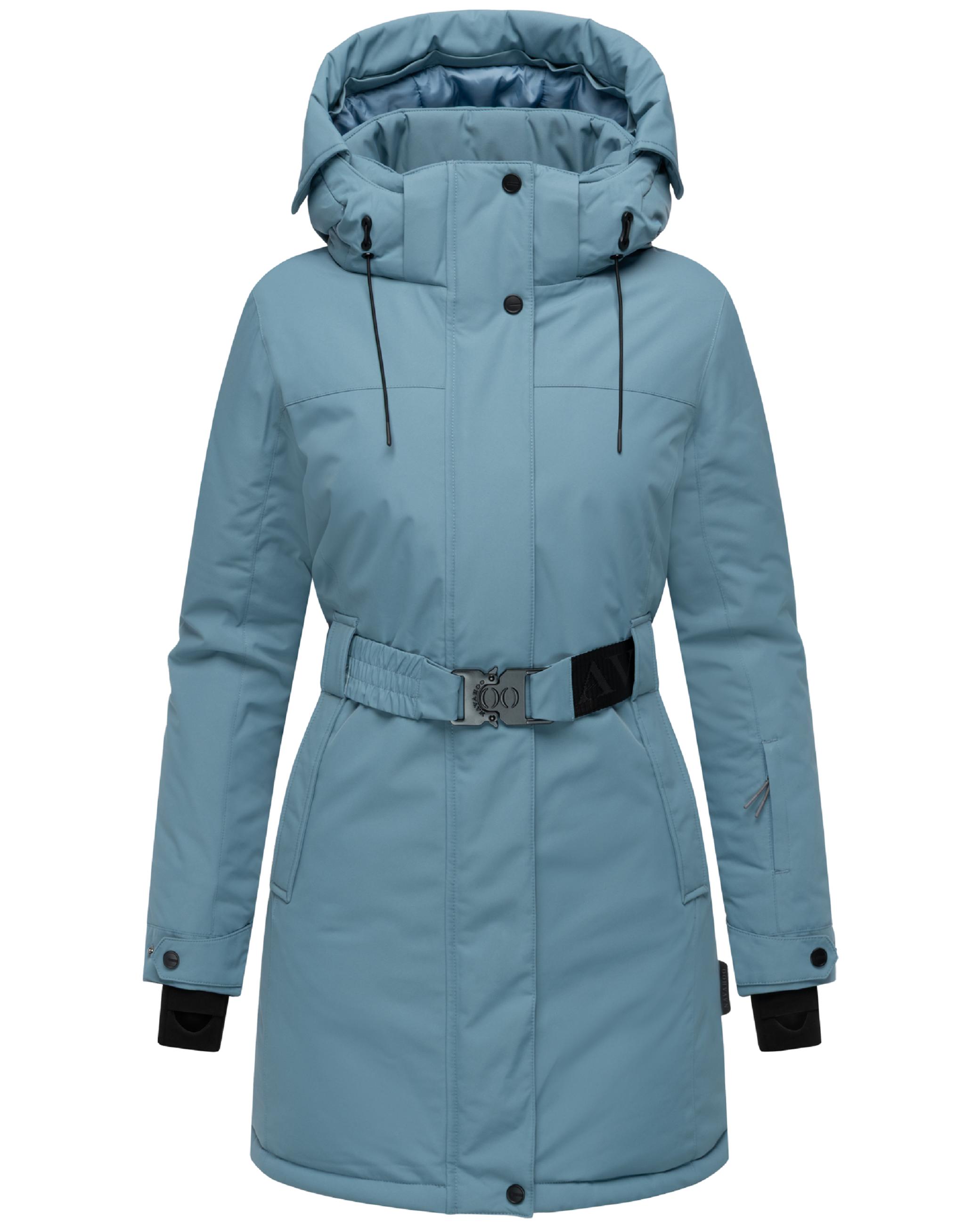 Parka mit abnehmbarer Kapuze und Taillengürtel "Frostkuss 14" Powder Blue