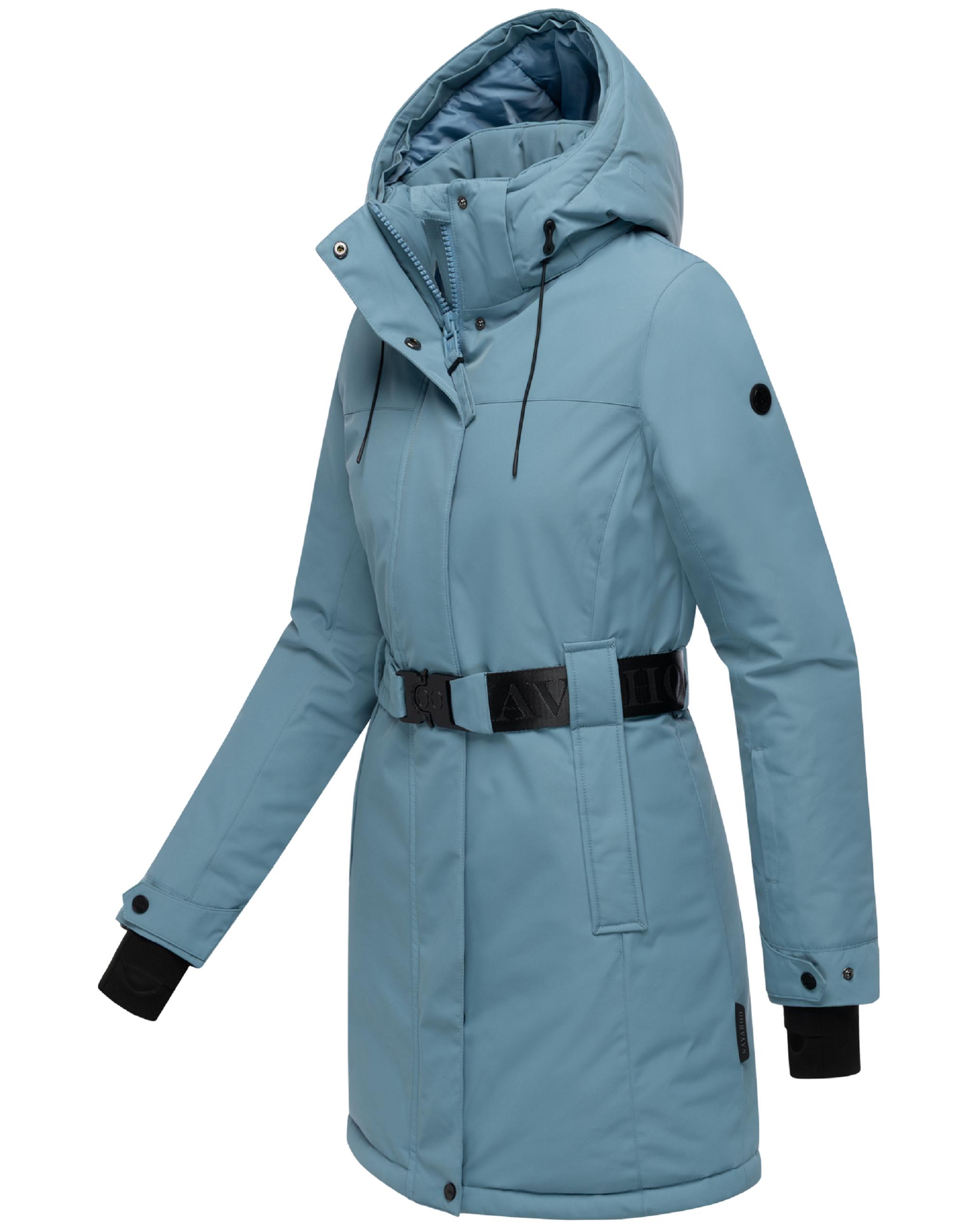 Parka mit abnehmbarer Kapuze und Taillengürtel "Frostkuss 14" Powder Blue