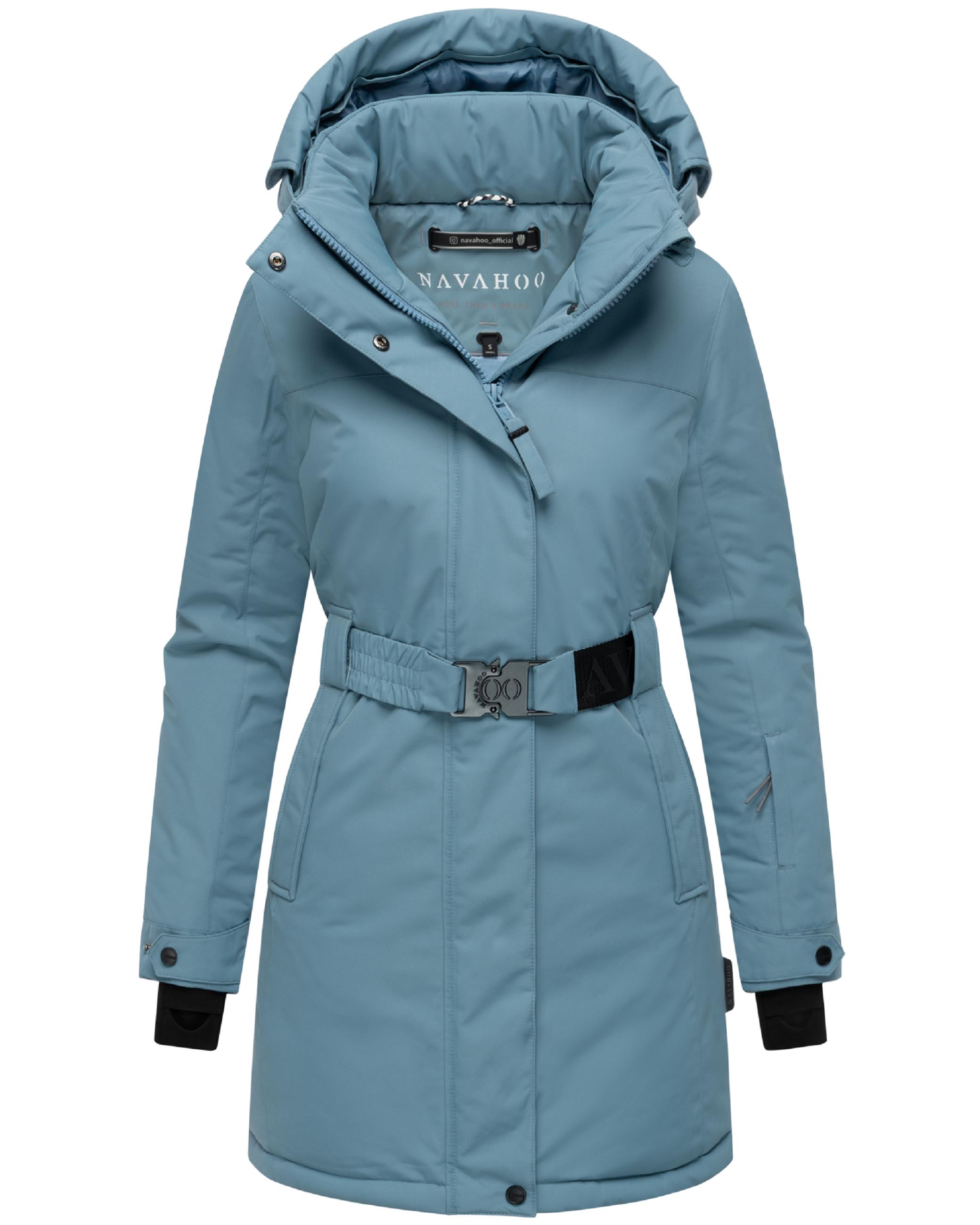 Parka mit abnehmbarer Kapuze und Taillengürtel "Frostkuss 14" Powder Blue