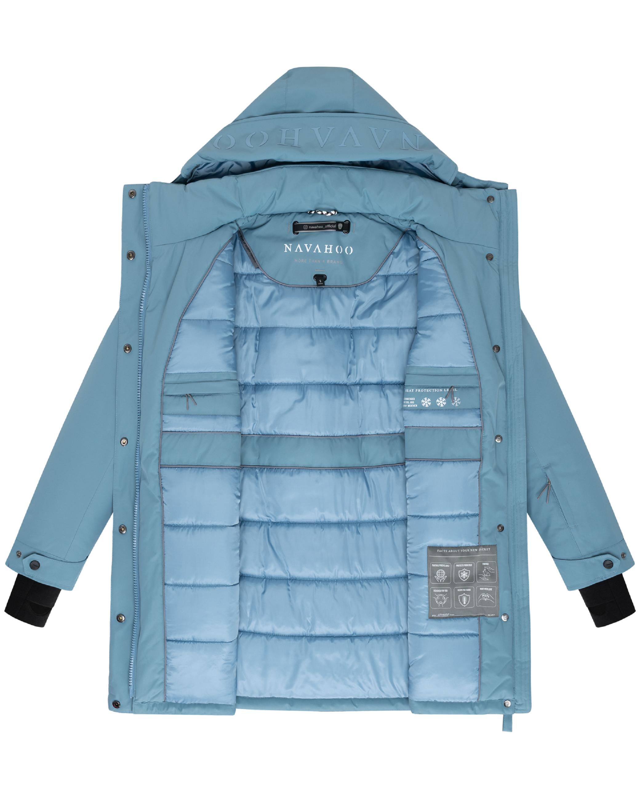 Parka mit abnehmbarer Kapuze und Taillengürtel "Frostkuss 14" Powder Blue