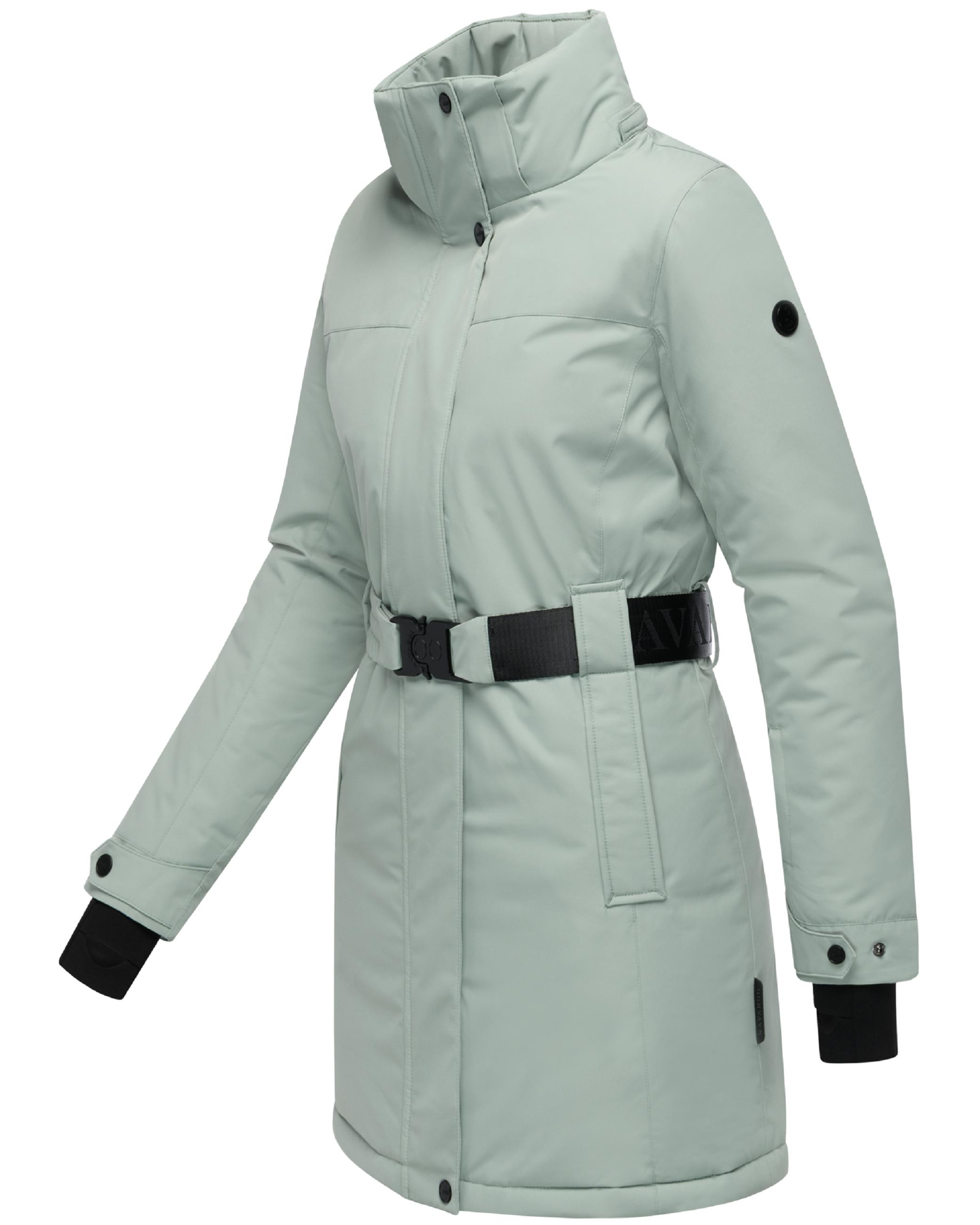 Parka mit abnehmbarer Kapuze und Taillengürtel "Frostkuss 14" Smokey Mint
