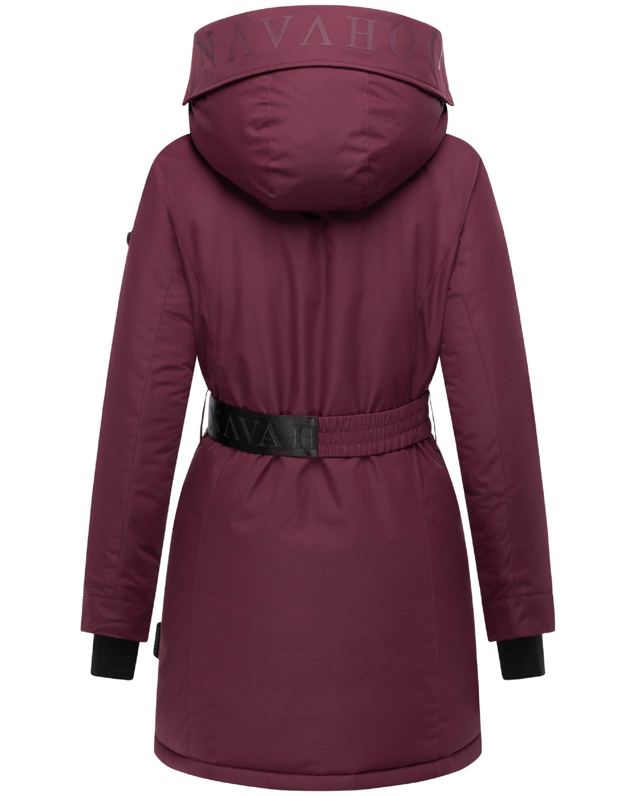 Parka mit abnehmbarer Kapuze und Taillengürtel "Frostkuss 14" Wine