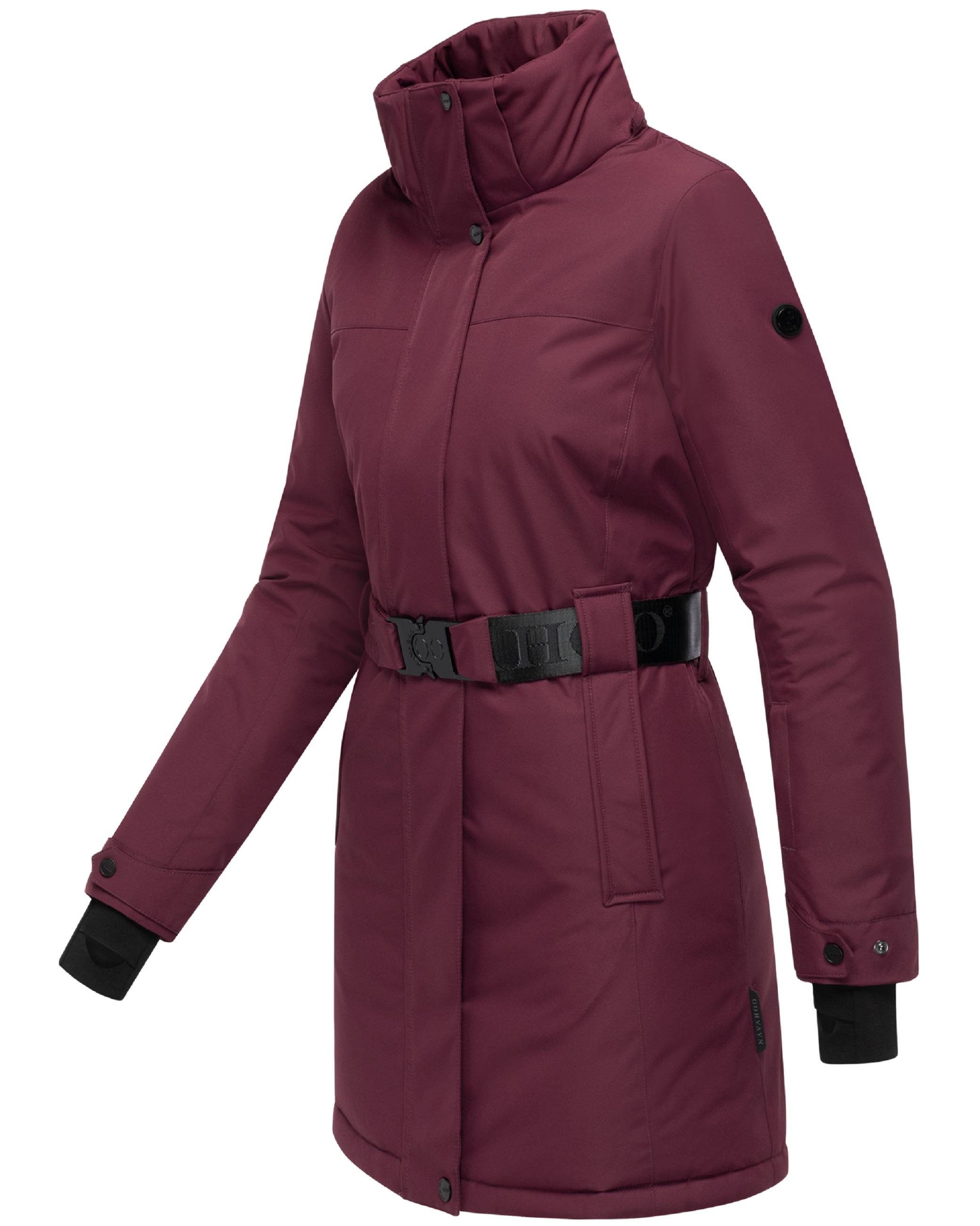 Parka mit abnehmbarer Kapuze und Taillengürtel "Frostkuss 14" Wine
