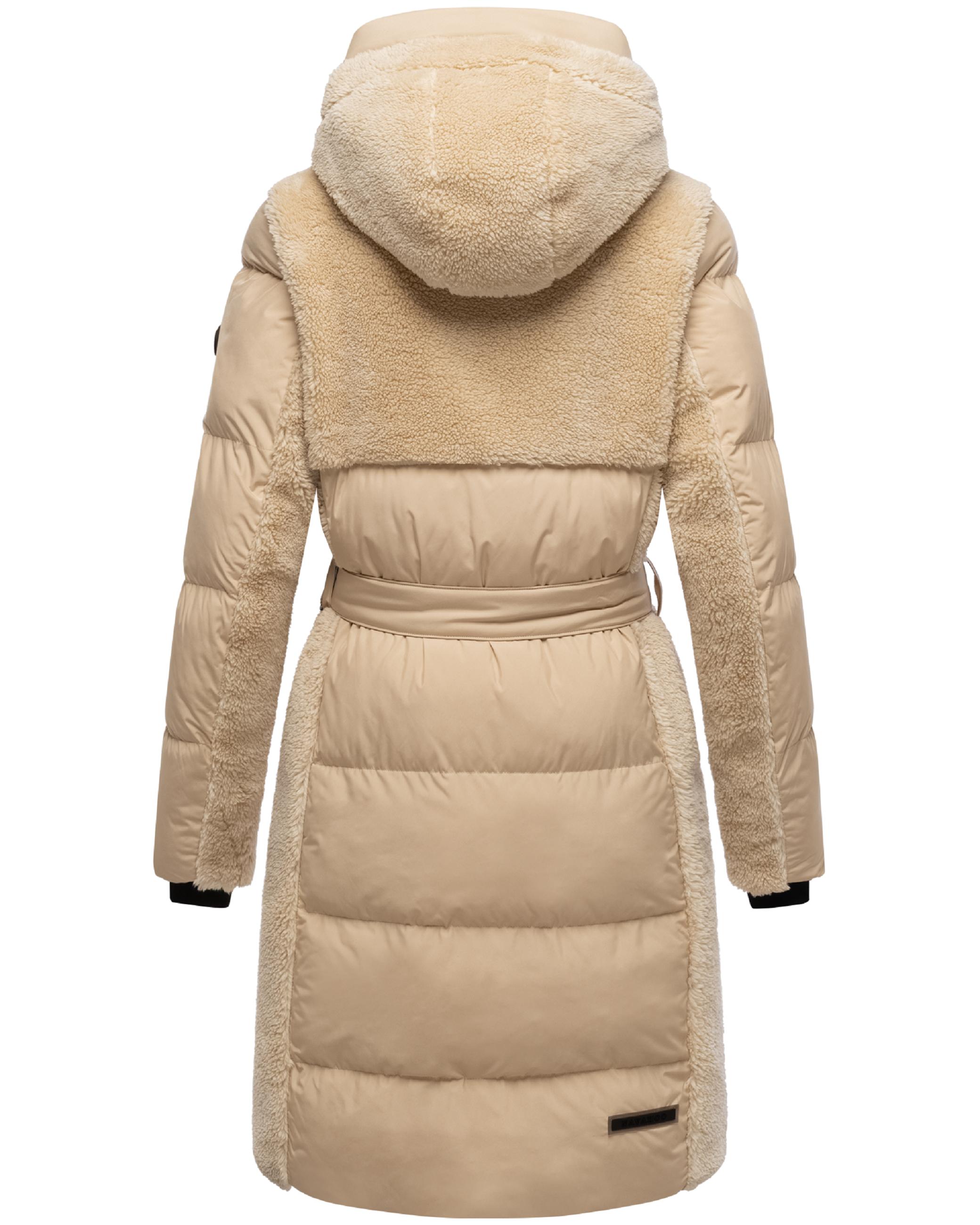Wintermantel mit Teddyplüsch-Akzenten "Funkelteddy 14" Beige