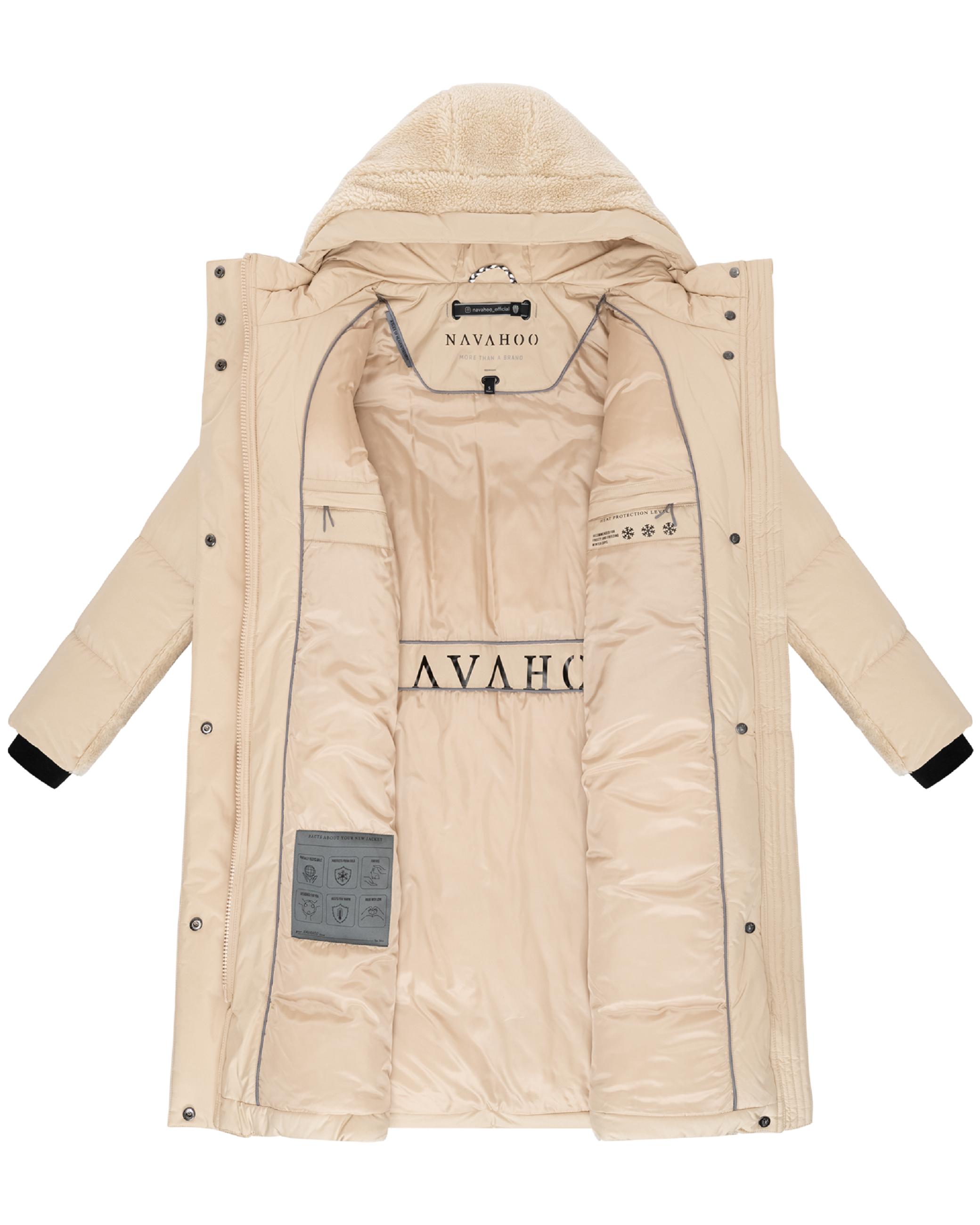Wintermantel mit Teddyplüsch-Akzenten "Funkelteddy 14" Beige