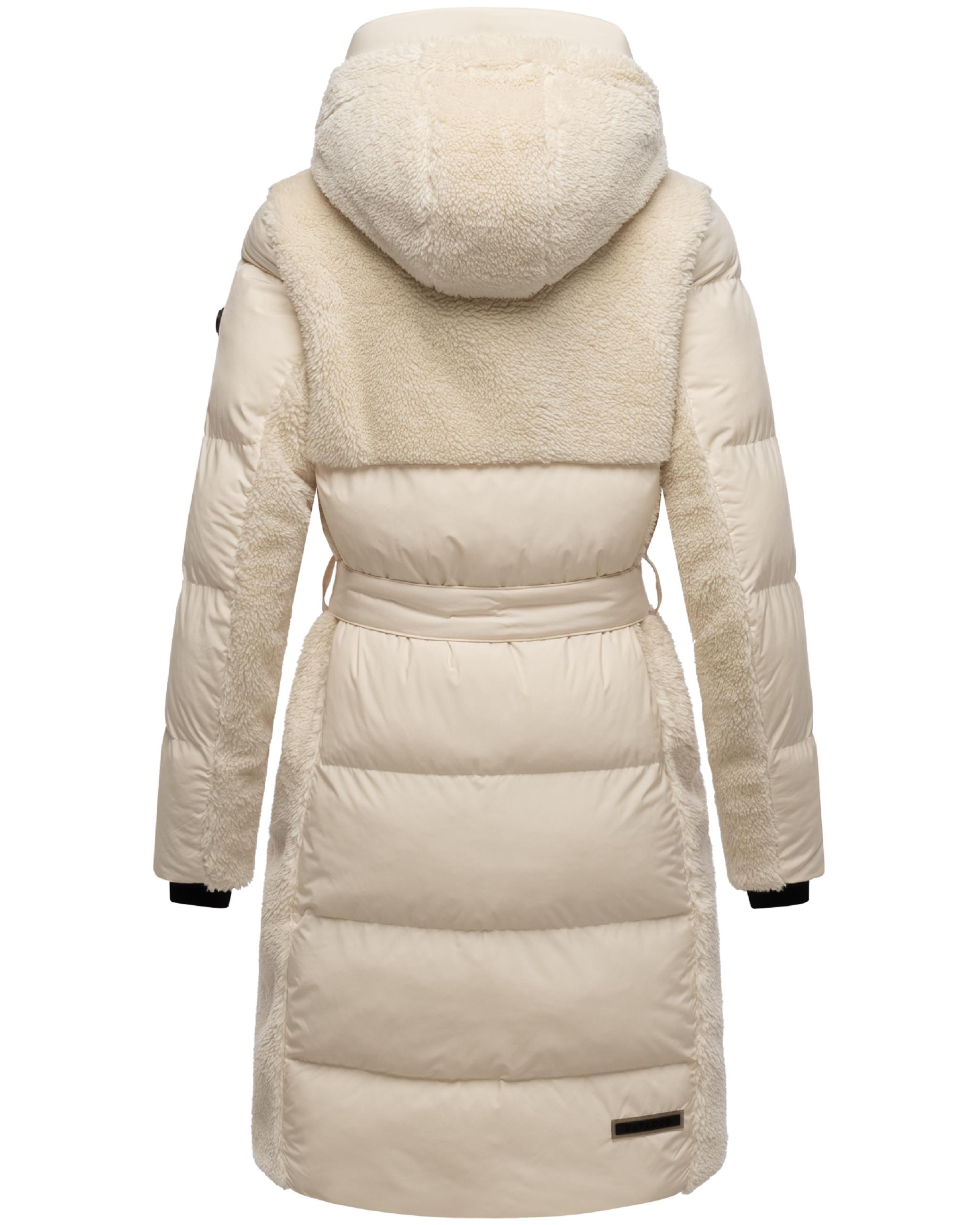 Wintermantel mit Teddyplüsch-Akzenten "Funkelteddy 14" Light Taupe