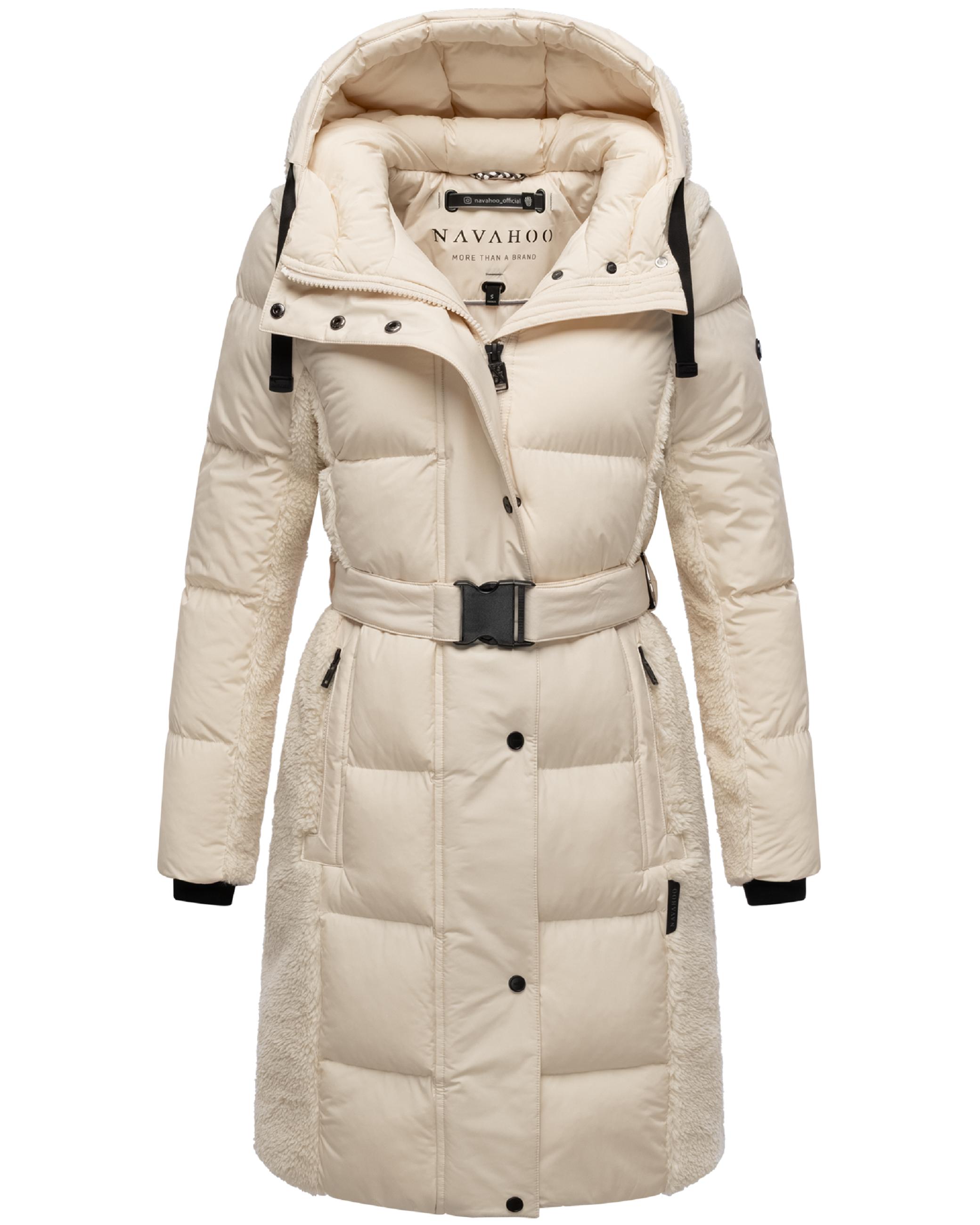 Wintermantel mit Teddyplüsch-Akzenten "Funkelteddy 14" Light Taupe