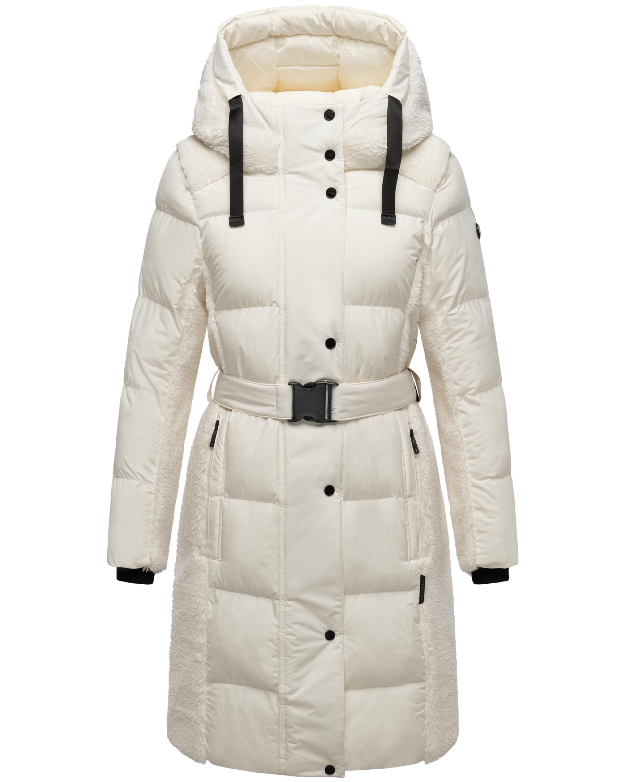 Wintermantel mit Teddyplüsch-Akzenten "Funkelteddy 14" Offwhite