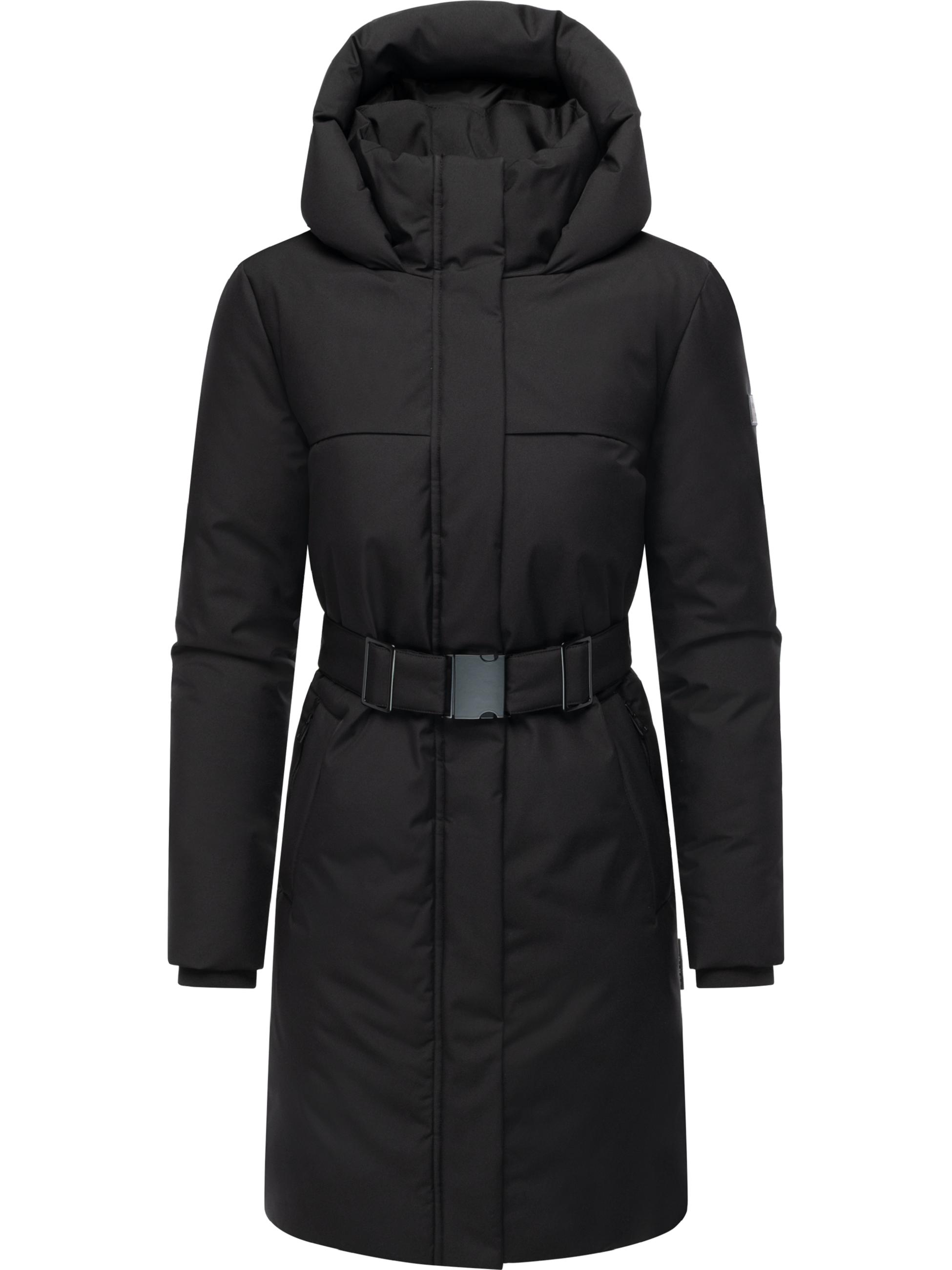 Warmer Wintermantel mit Gürtel "Gipfelspass XIV" Black