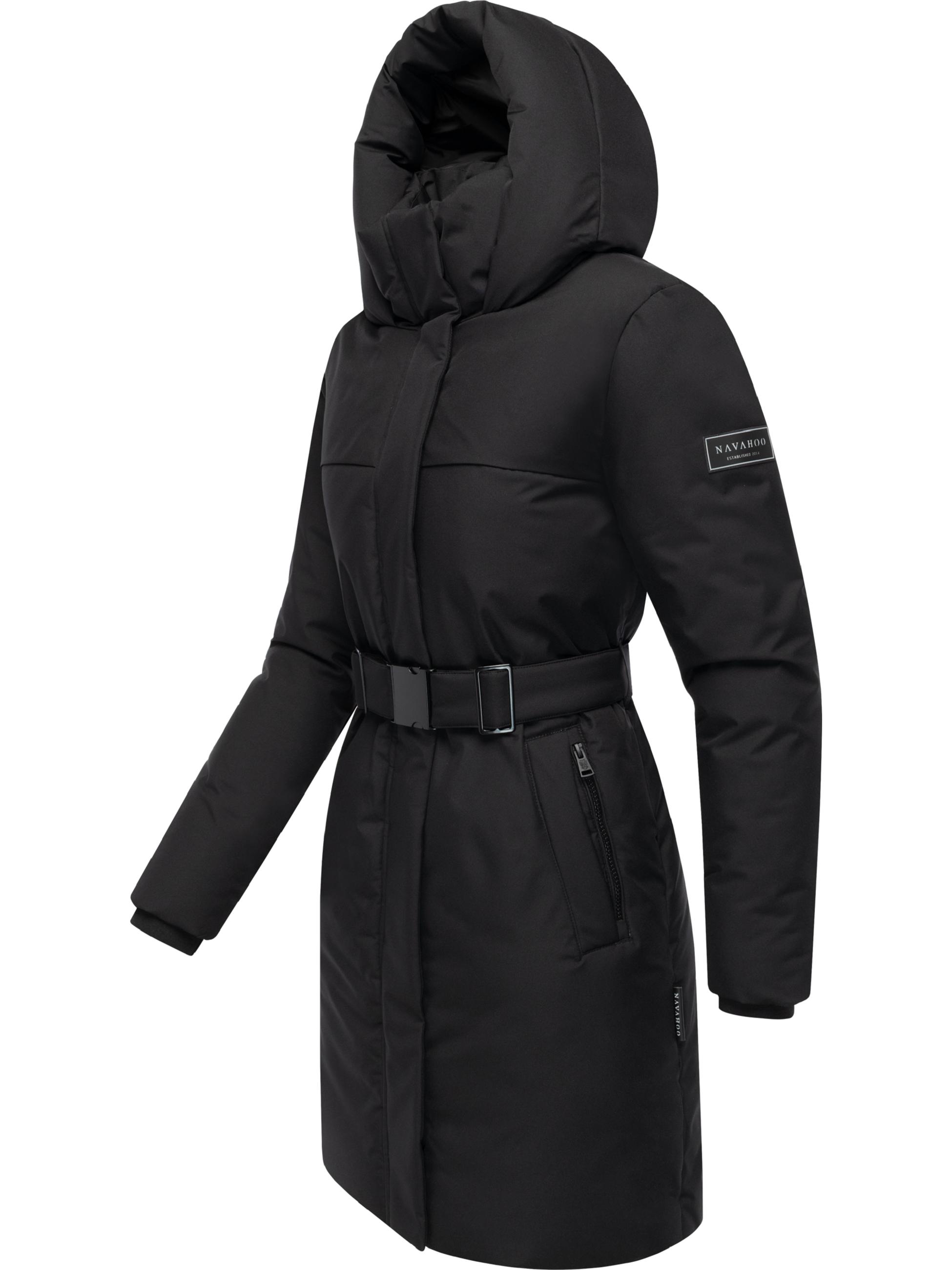 Warmer Wintermantel mit Gürtel "Gipfelspass XIV" Black