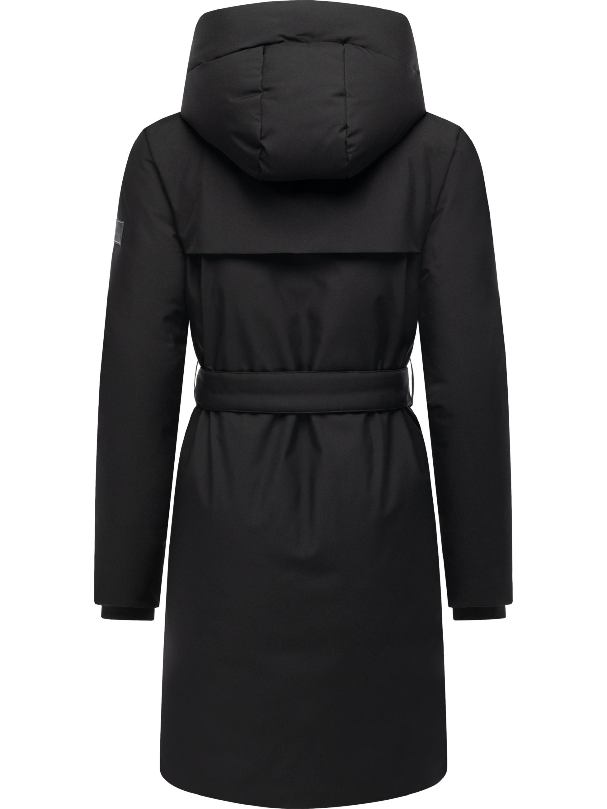 Warmer Wintermantel mit Gürtel "Gipfelspass XIV" Black