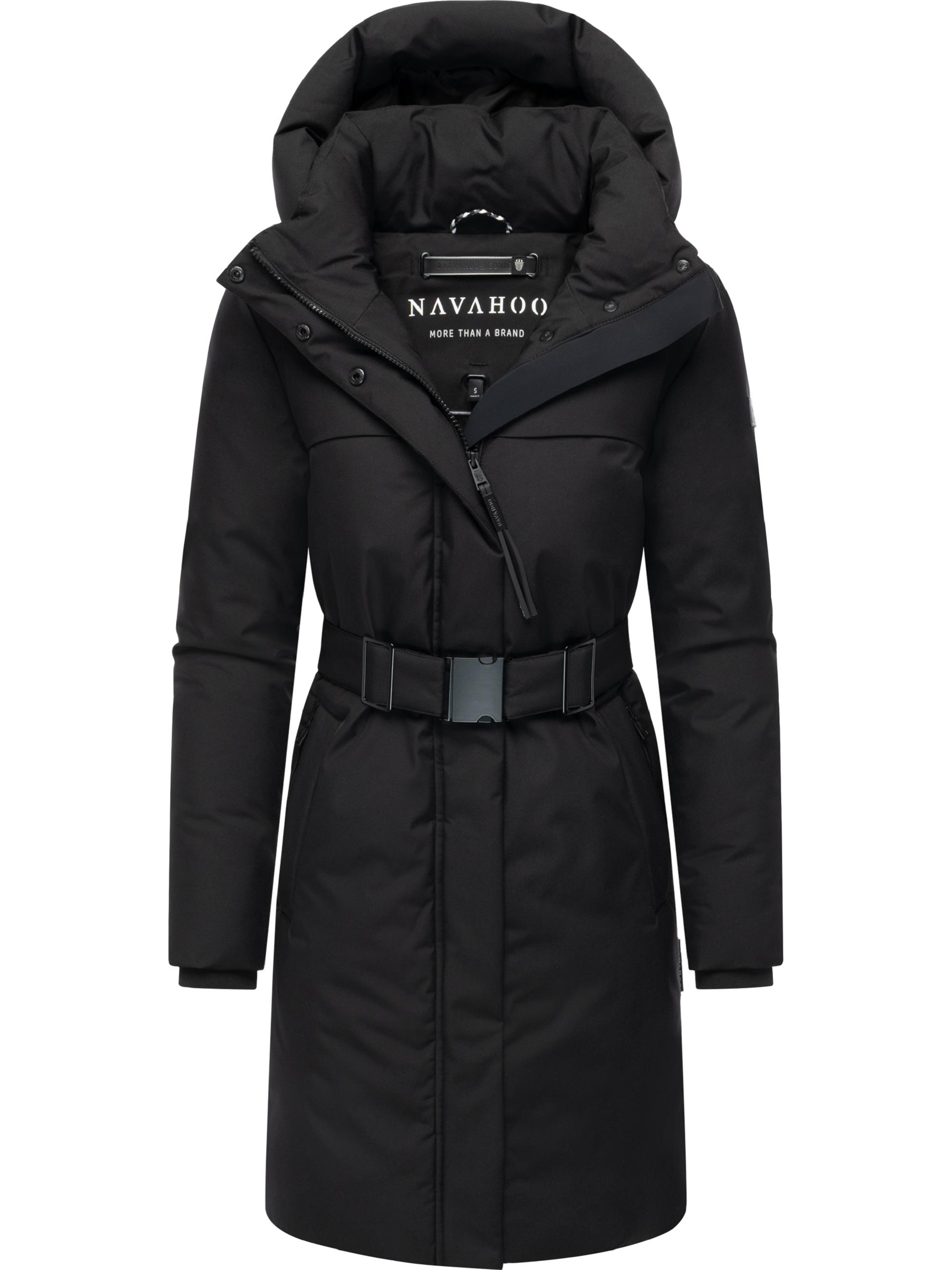 Warmer Wintermantel mit Gürtel "Gipfelspass XIV" Black