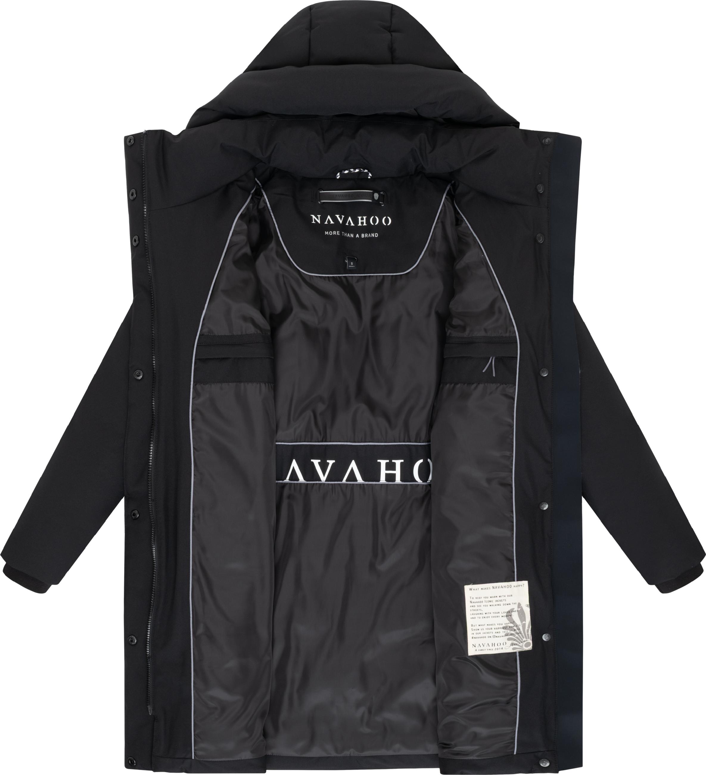 Warmer Wintermantel mit Gürtel "Gipfelspass XIV" Black