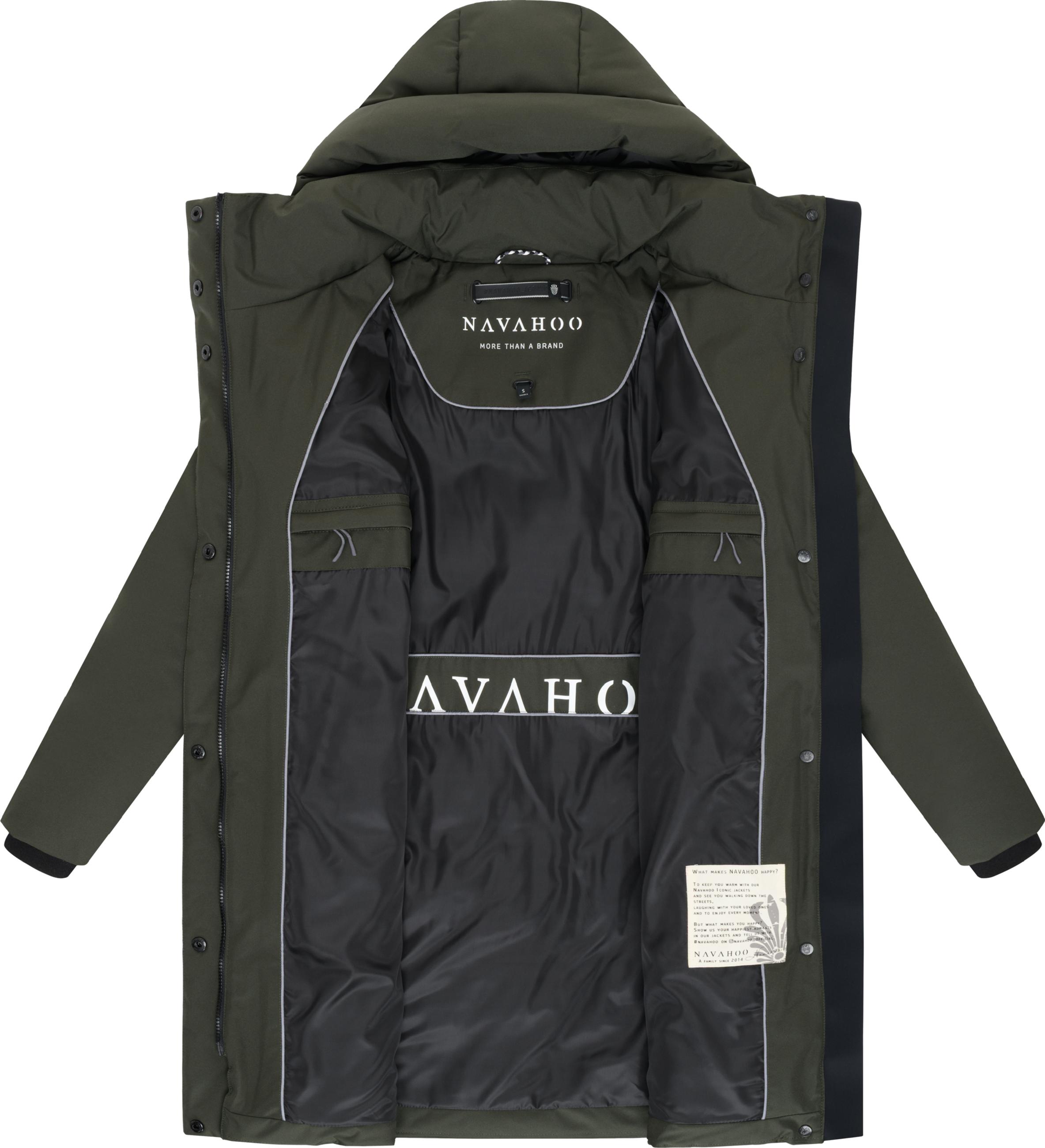 Warmer Wintermantel mit Gürtel "Gipfelspass XIV" Dark Olive