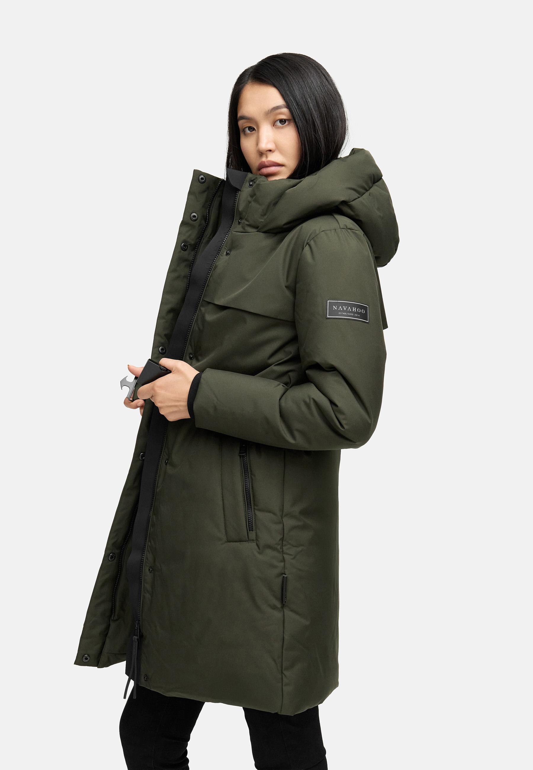 Warmer Wintermantel mit Gürtel "Gipfelspass XIV" Dark Olive