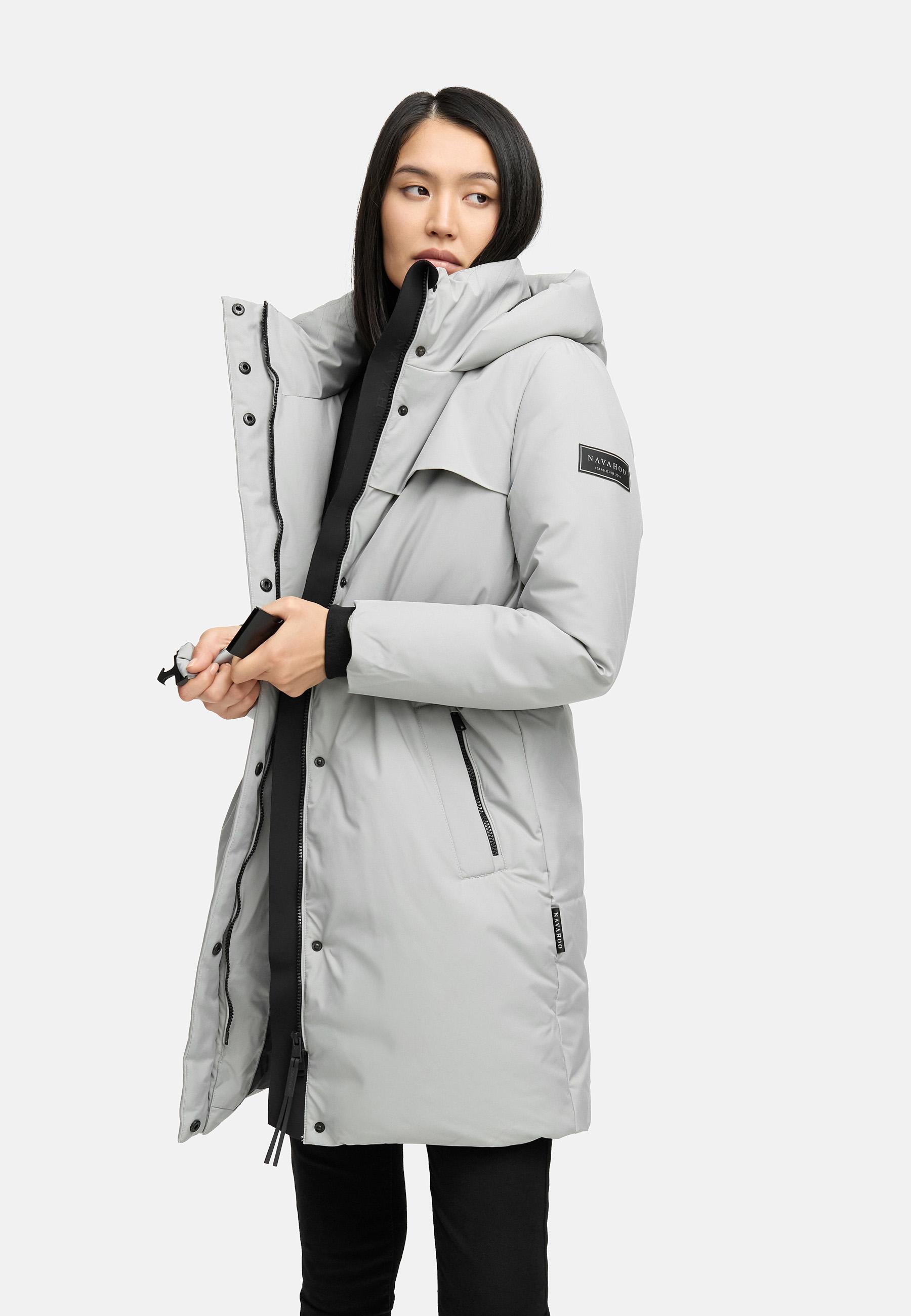 Warmer Wintermantel mit Gürtel "Gipfelspass XIV" Grey