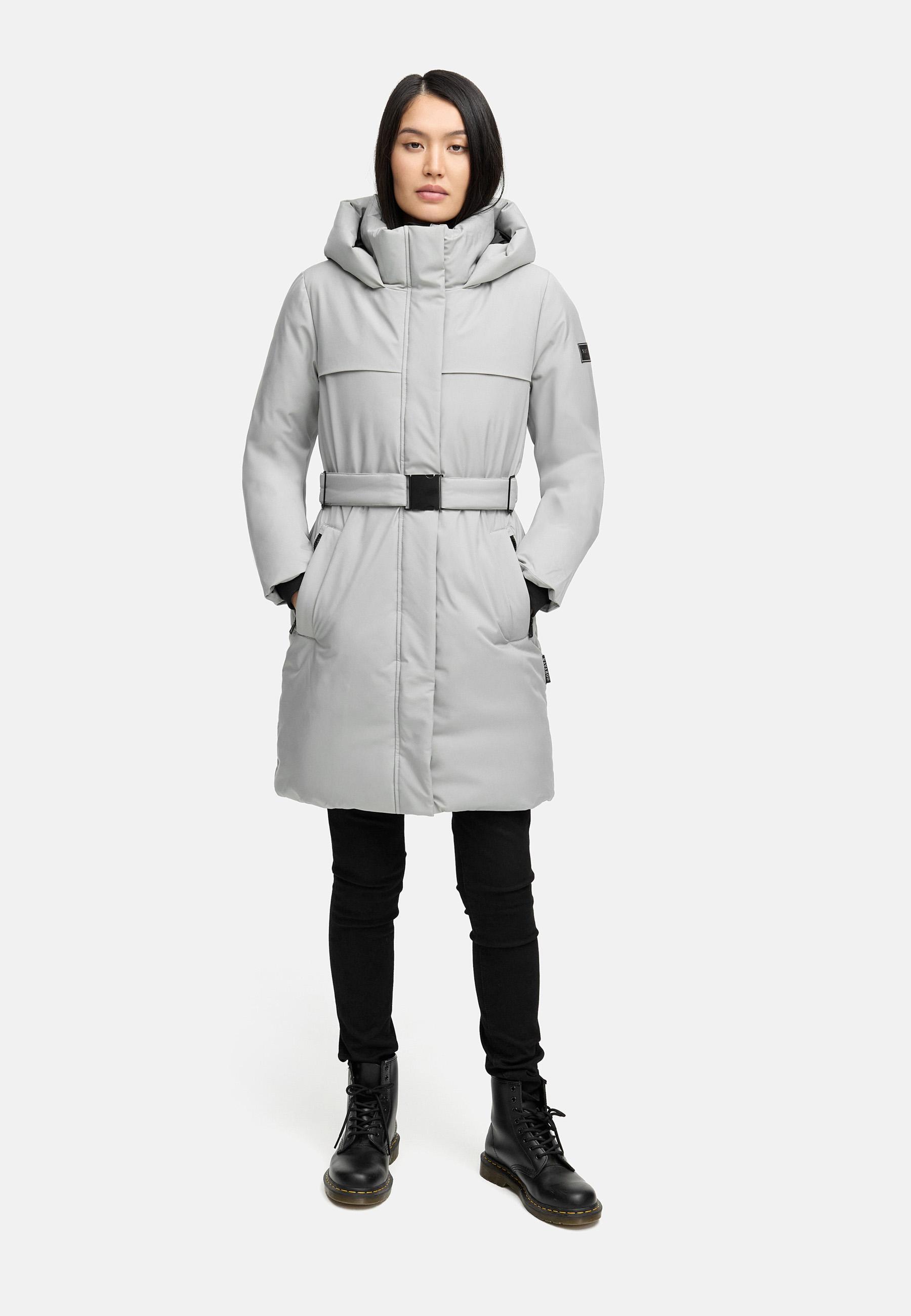 Warmer Wintermantel mit Gürtel "Gipfelspass XIV" Grey