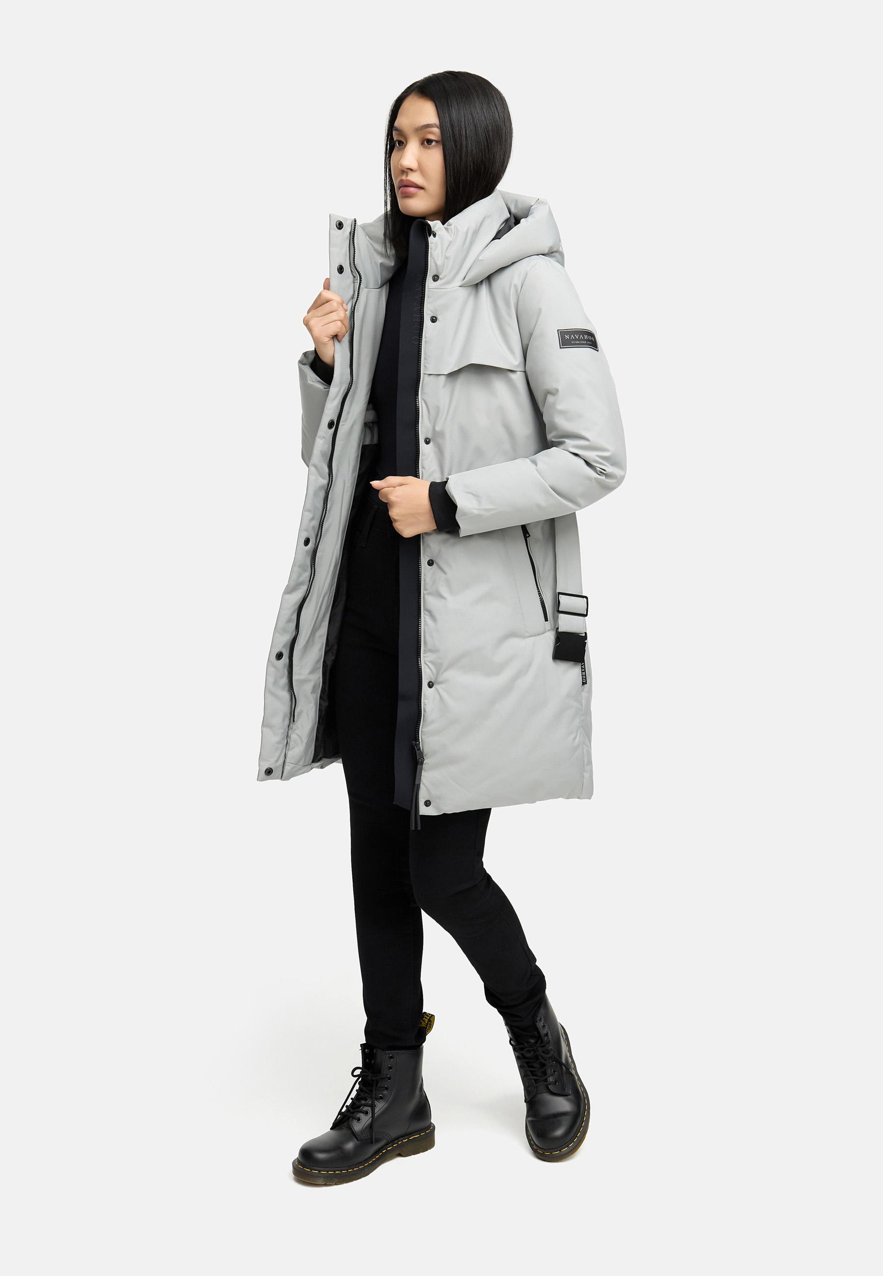 Warmer Wintermantel mit Gürtel "Gipfelspass XIV" Grey