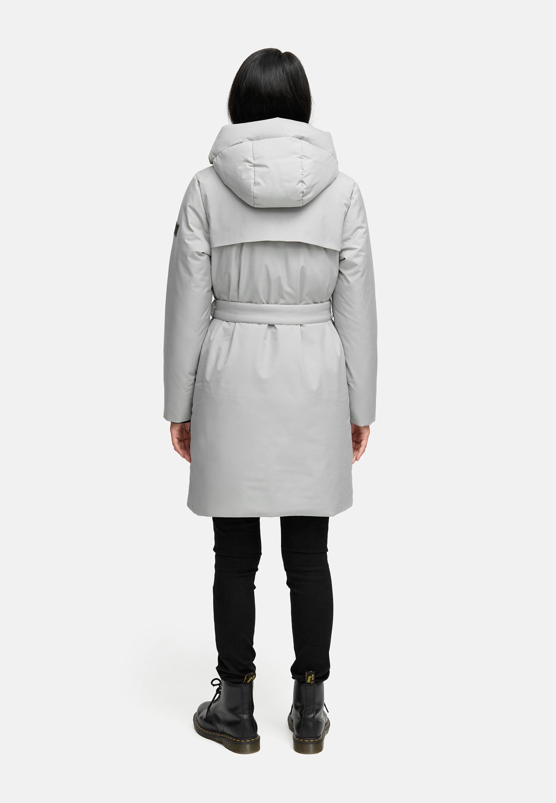 Warmer Wintermantel mit Gürtel "Gipfelspass XIV" Grey