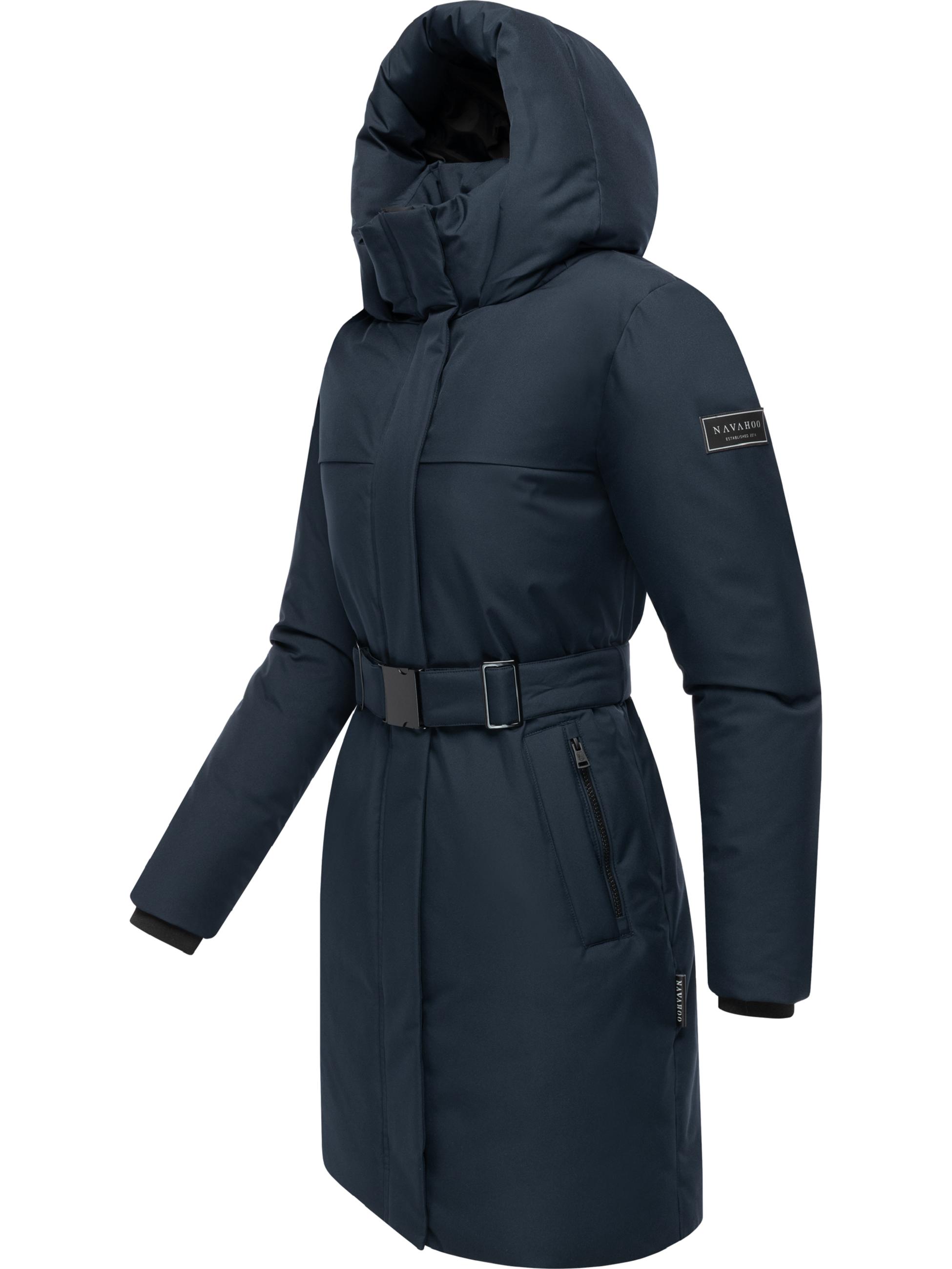 Warmer Wintermantel mit Gürtel "Gipfelspass XIV" Navy
