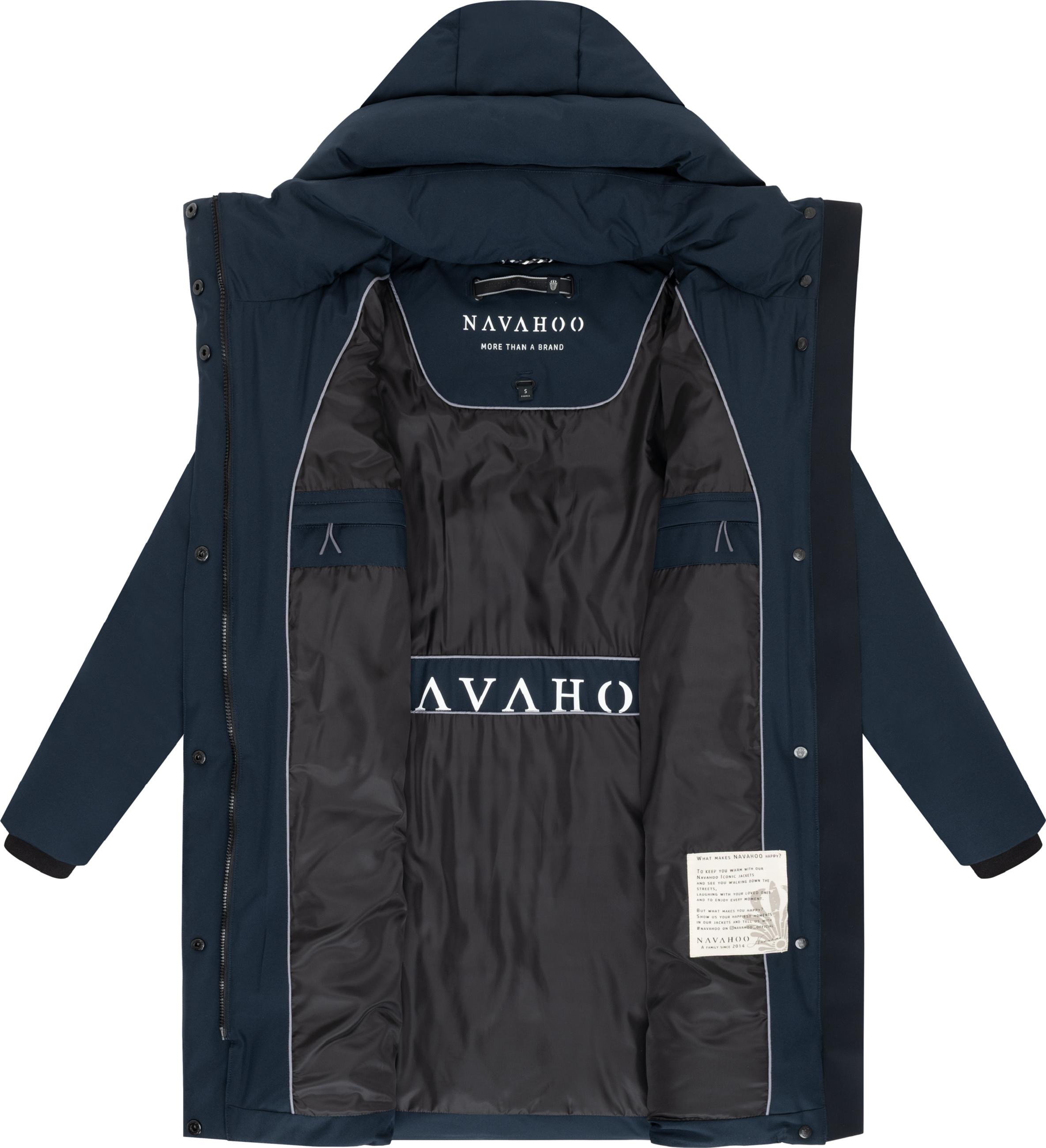 Warmer Wintermantel mit Gürtel "Gipfelspass XIV" Navy