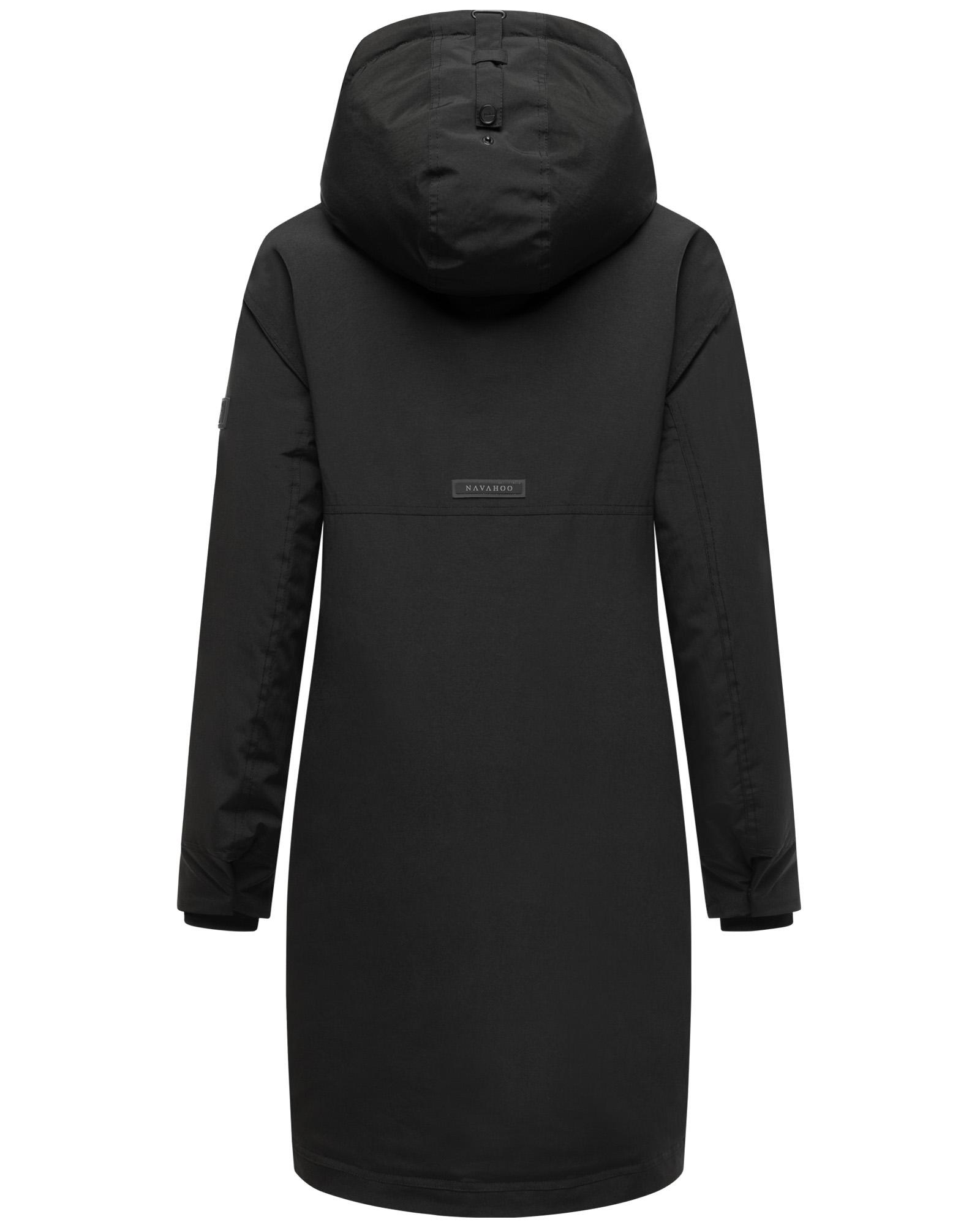 Wintermantel mit Kapuze "Hageltanz 14" Black