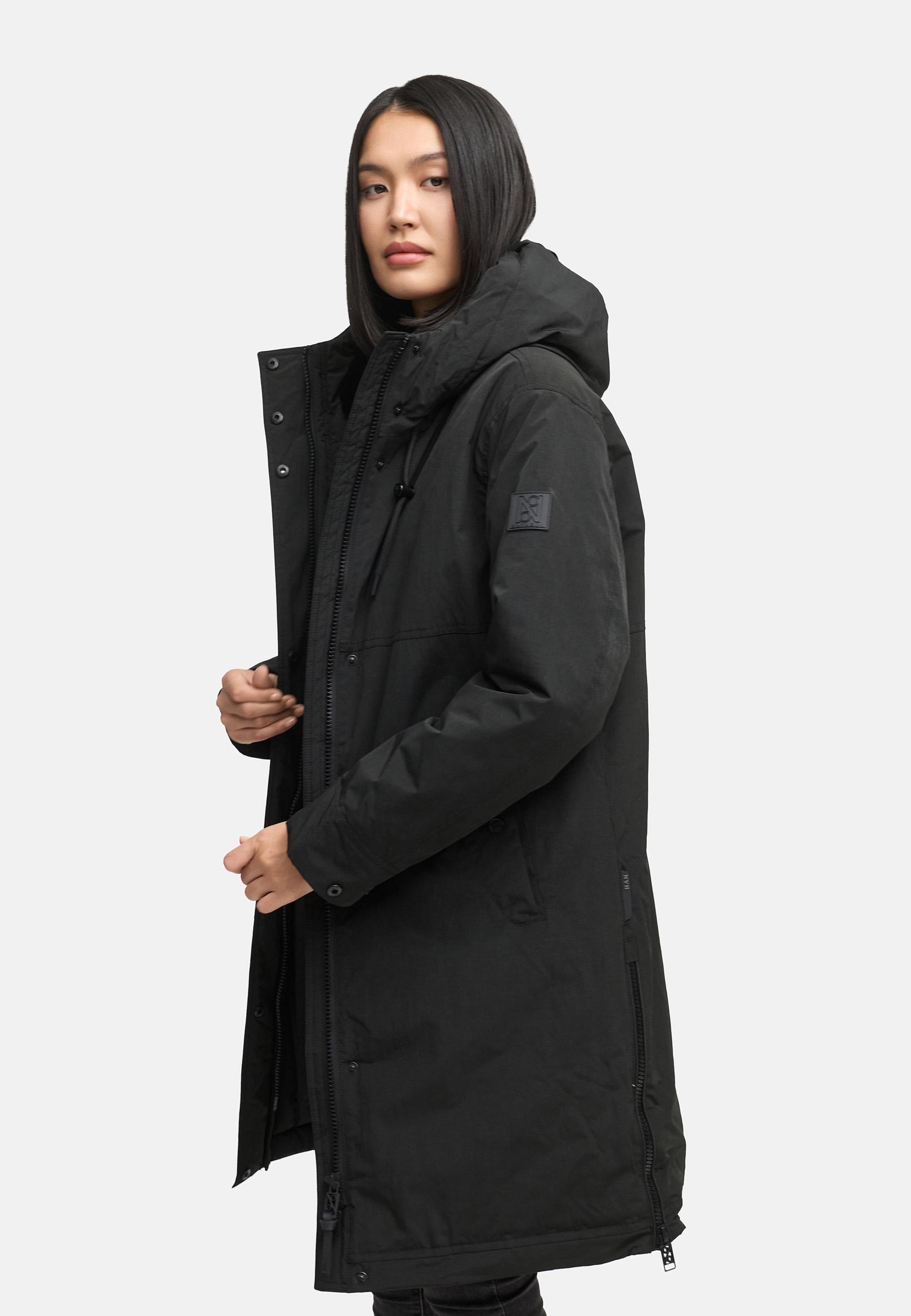 Wintermantel mit Kapuze "Hageltanz 14" Black