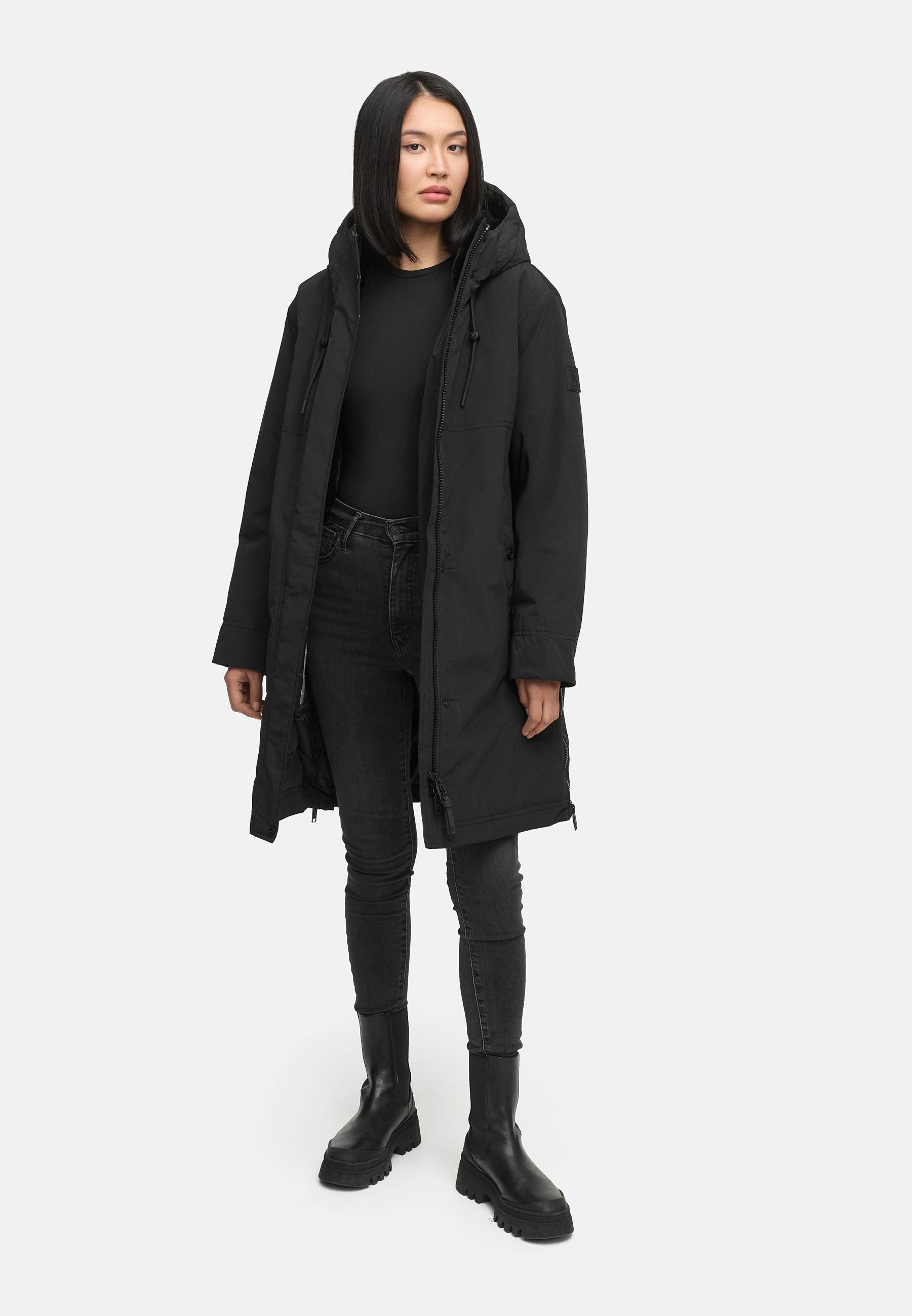 Wintermantel mit Kapuze "Hageltanz 14" Black