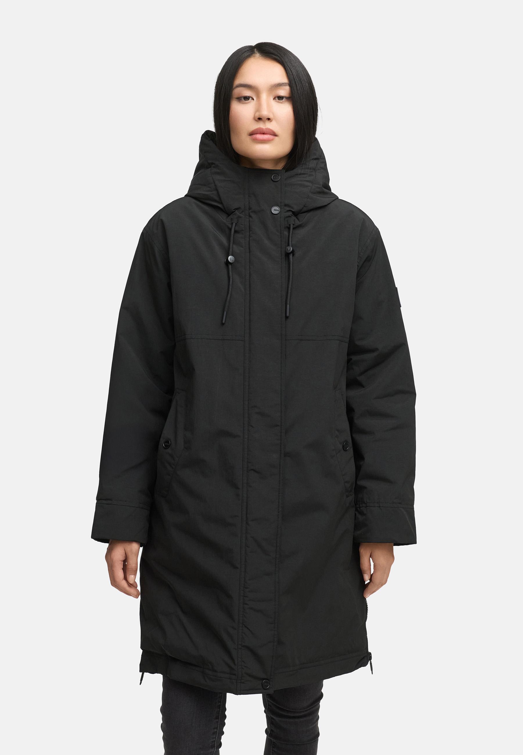 Wintermantel mit Kapuze "Hageltanz 14" Black