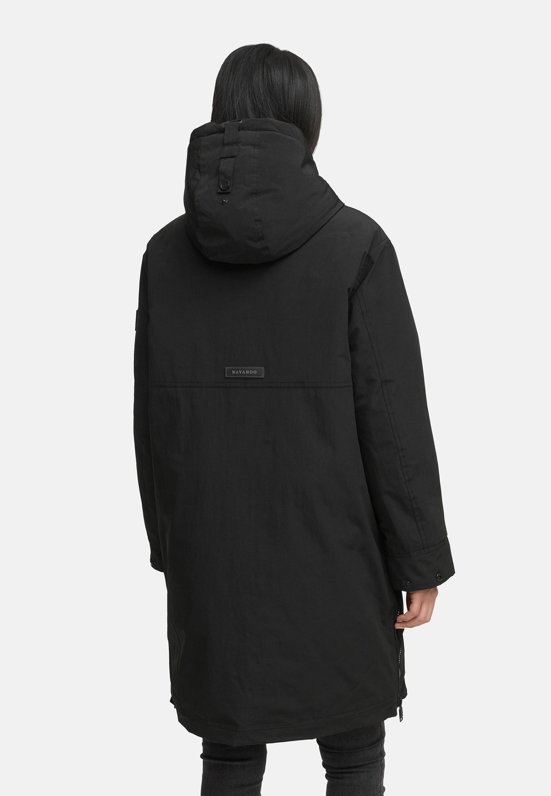 Wintermantel mit Kapuze "Hageltanz 14" Black
