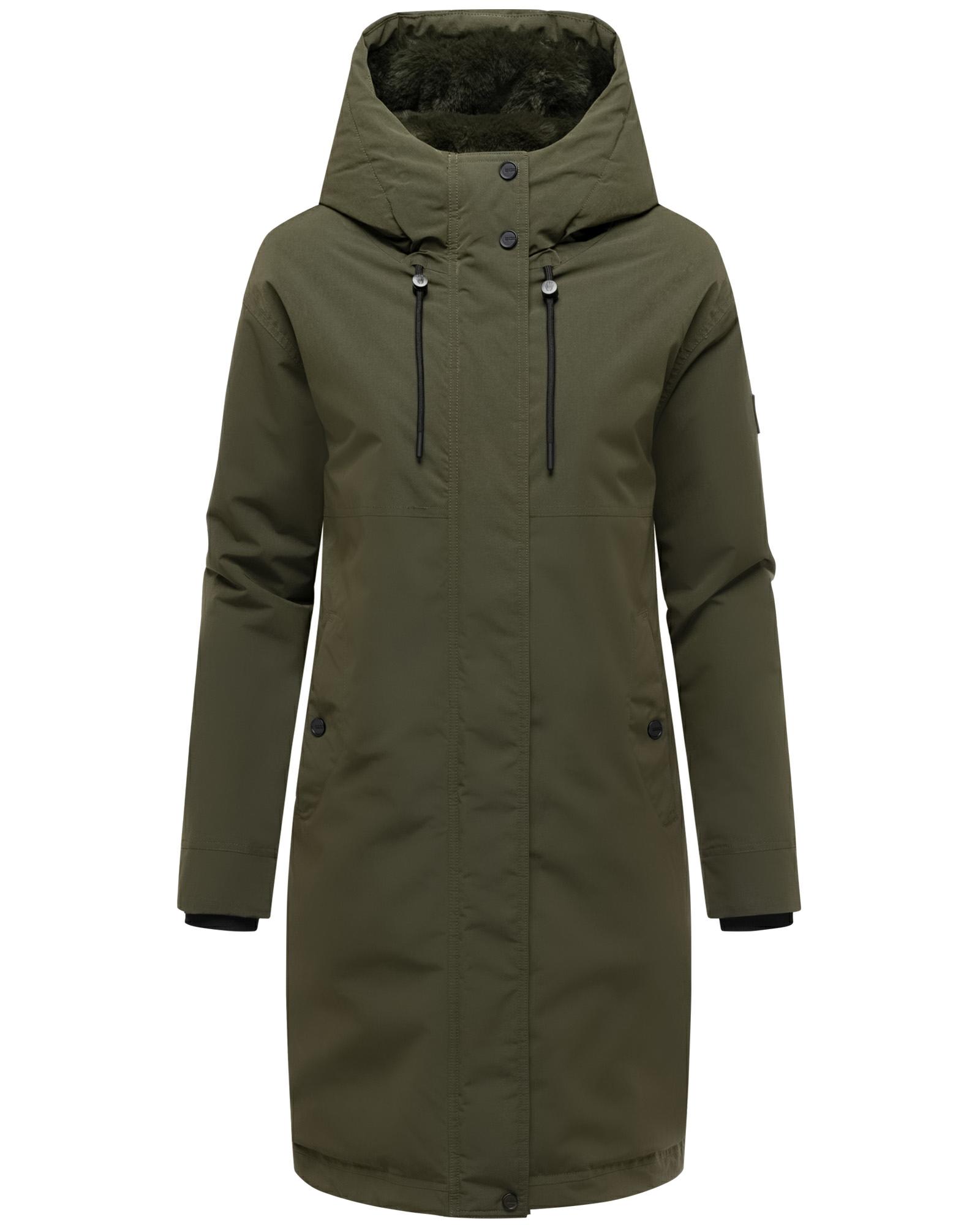 Wintermantel mit Kapuze "Hageltanz 14" Dark Olive