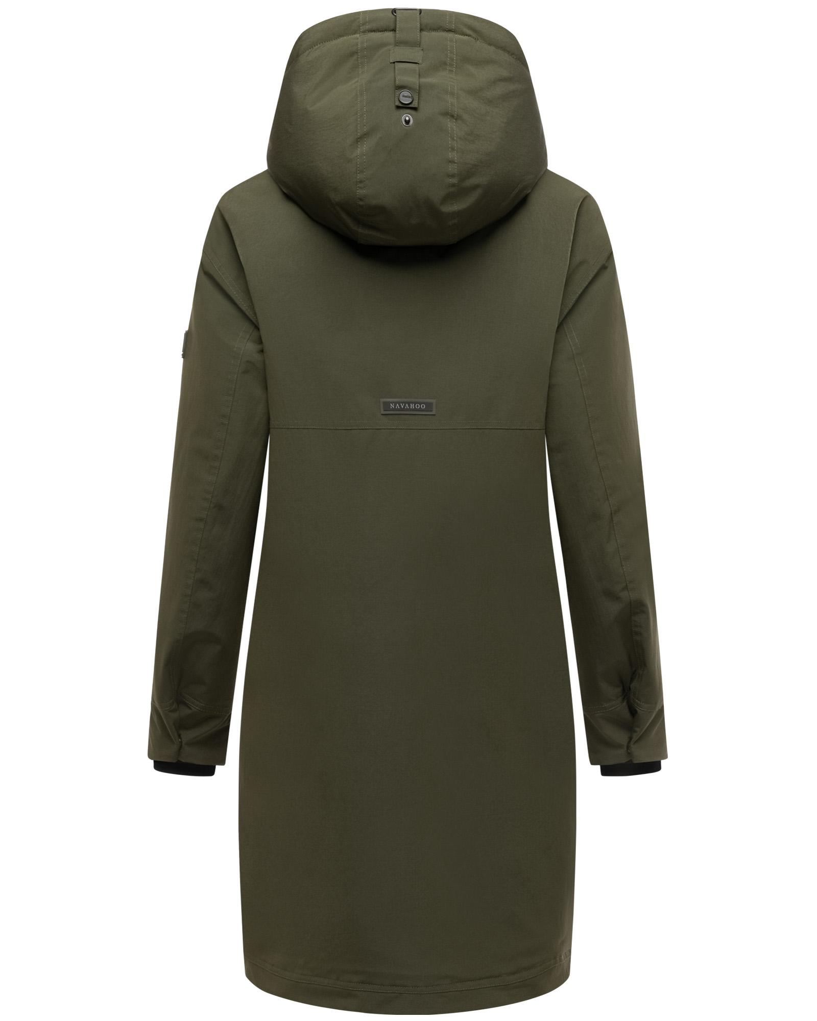 Wintermantel mit Kapuze "Hageltanz 14" Dark Olive