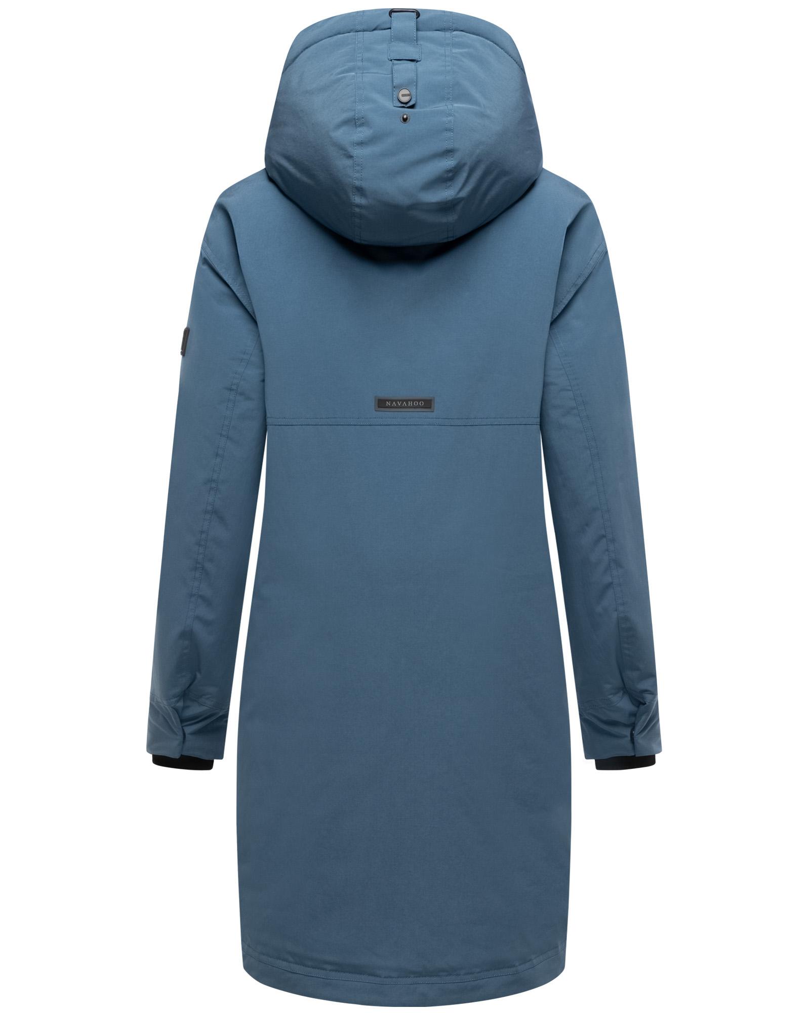 Wintermantel mit Kapuze "Hageltanz 14" Dusty Blue