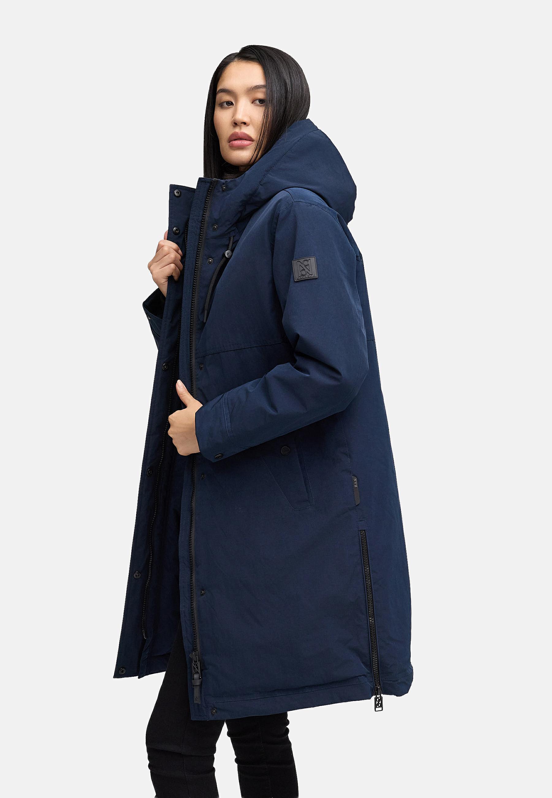 Wintermantel mit Kapuze "Hageltanz 14" Navy