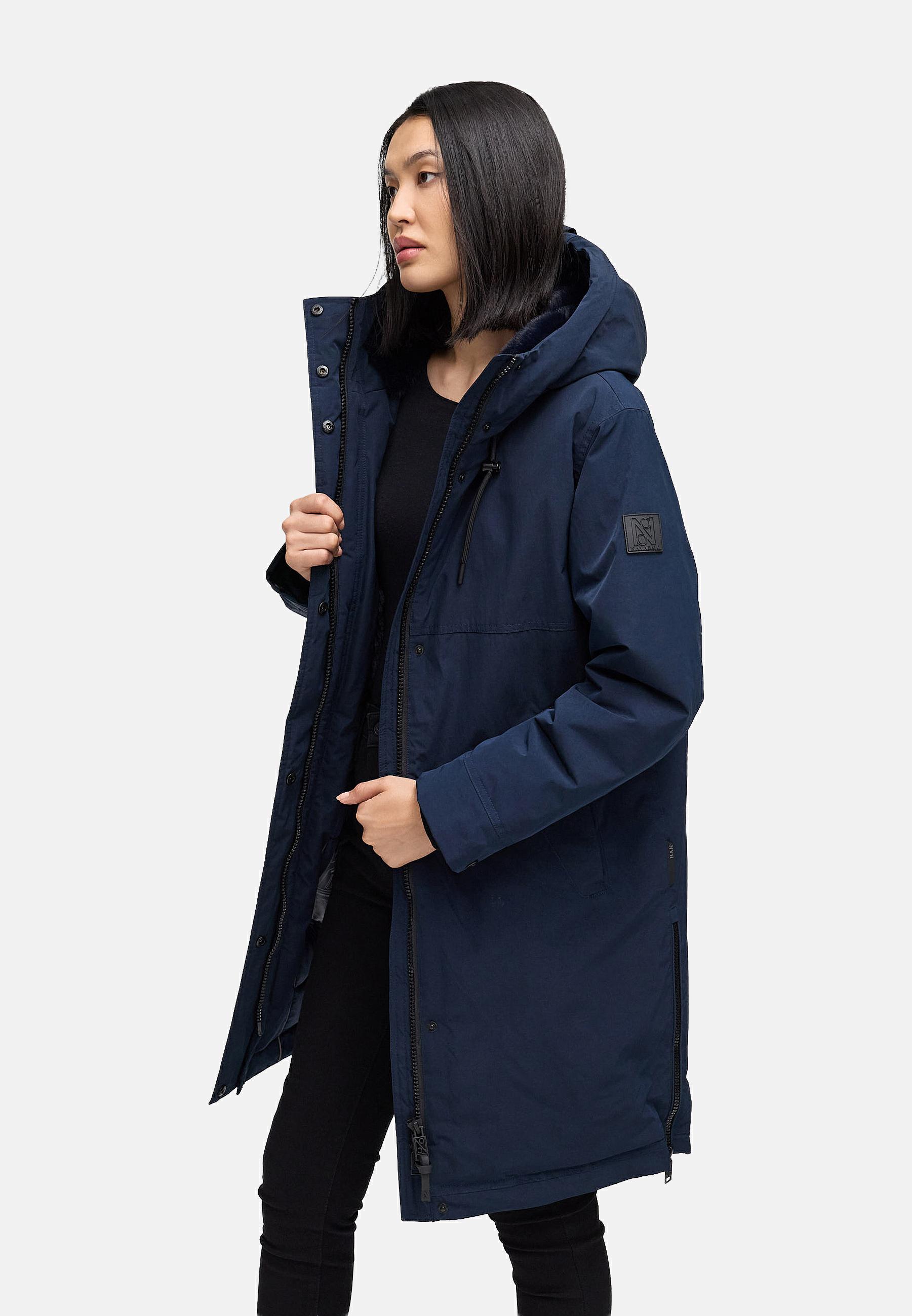 Wintermantel mit Kapuze "Hageltanz 14" Navy