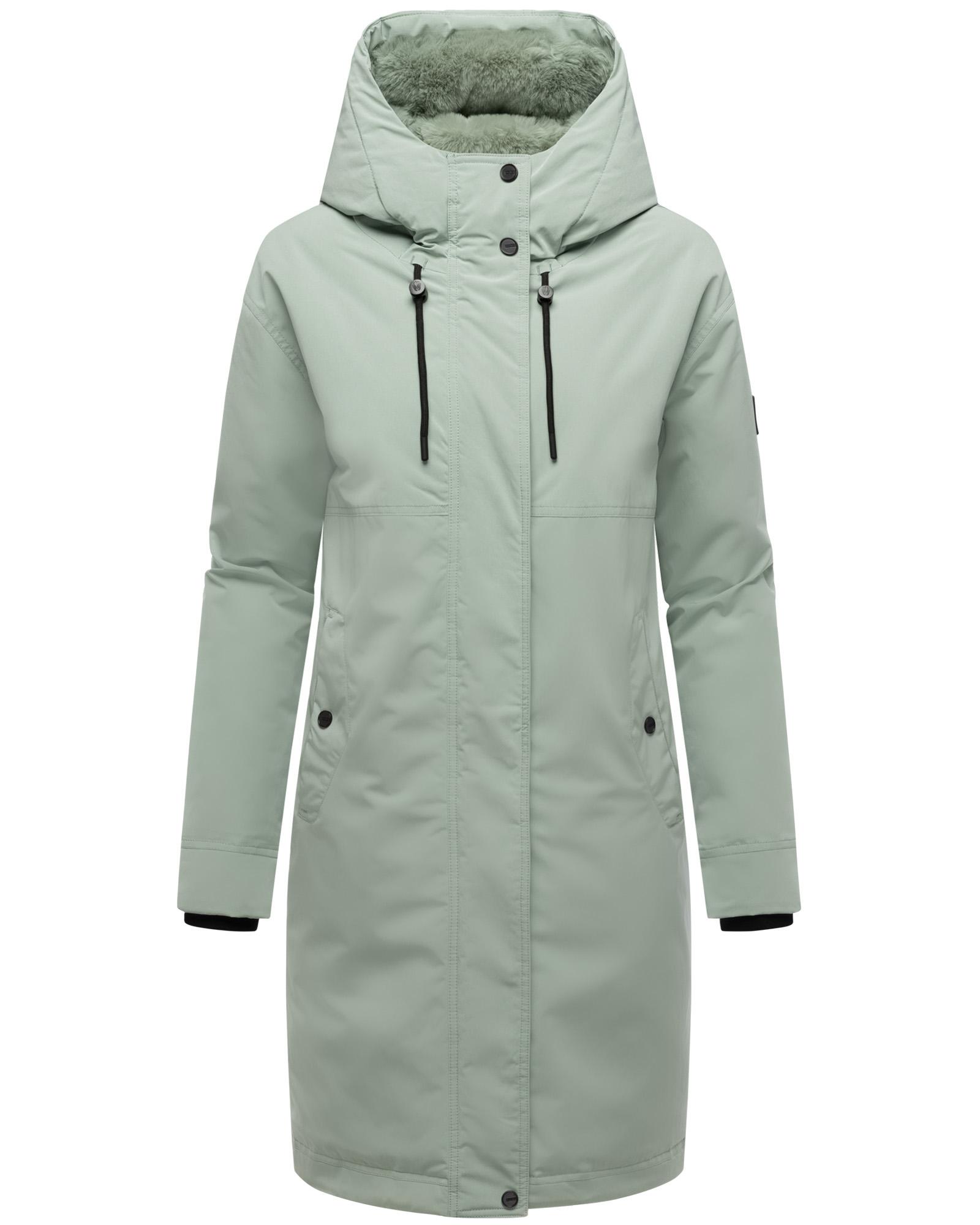 Wintermantel mit Kapuze "Hageltanz 14" Smokey Mint