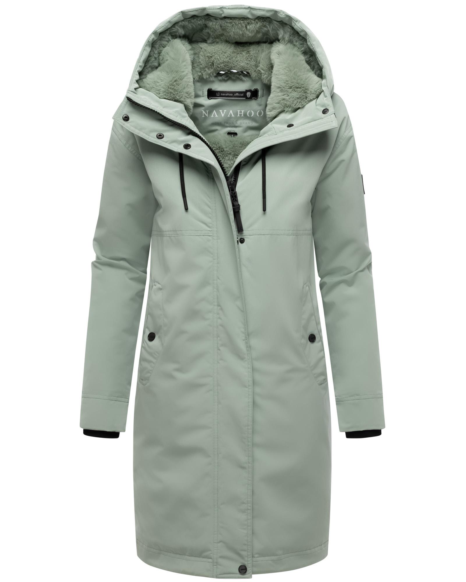 Wintermantel mit Kapuze "Hageltanz 14" Smokey Mint