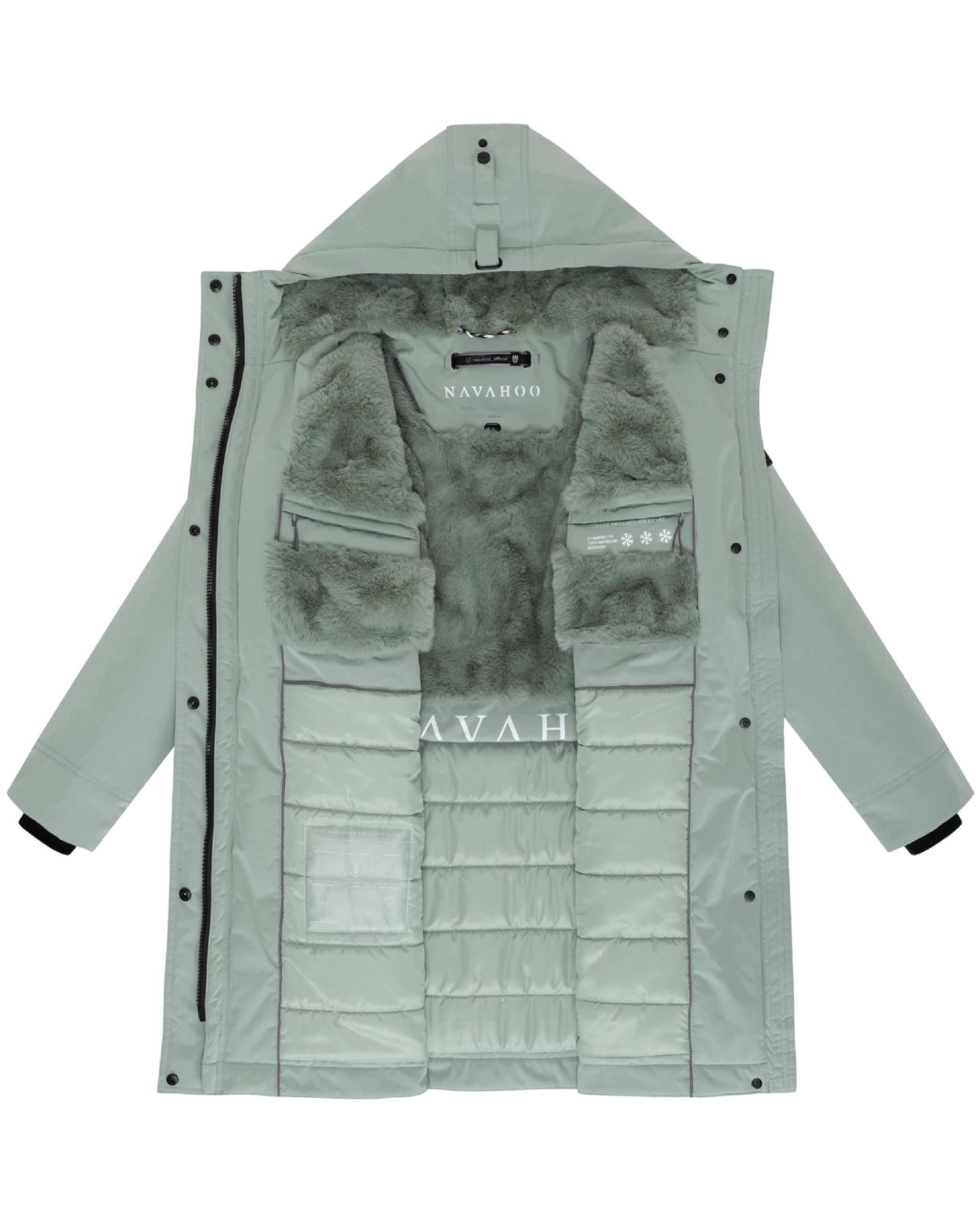 Wintermantel mit Kapuze "Hageltanz 14" Smokey Mint